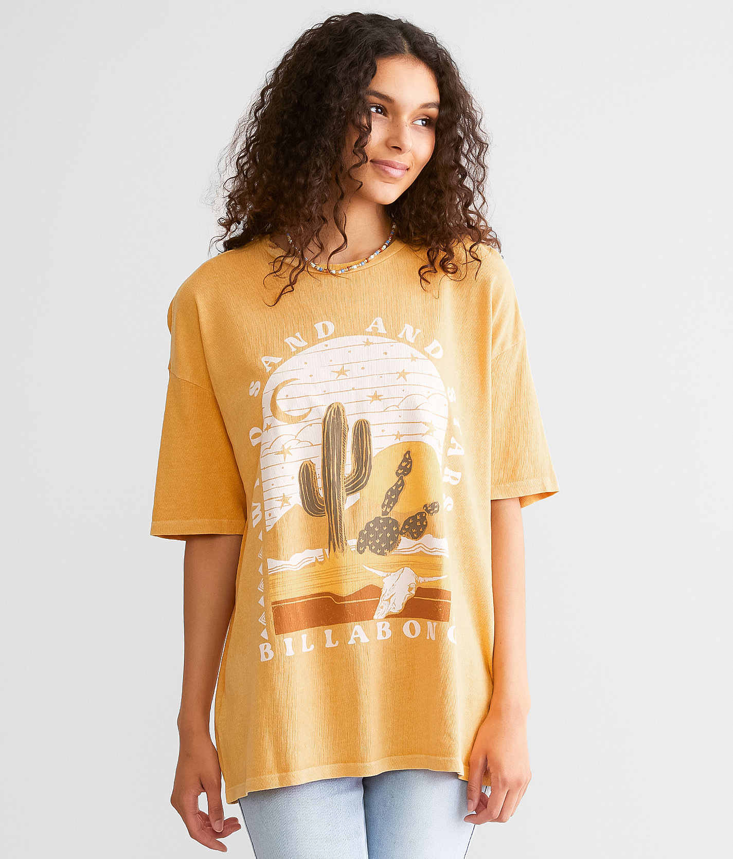Billabong Desert Days Oversized T-Shirt - Women's T-Shirts in Gold Dust