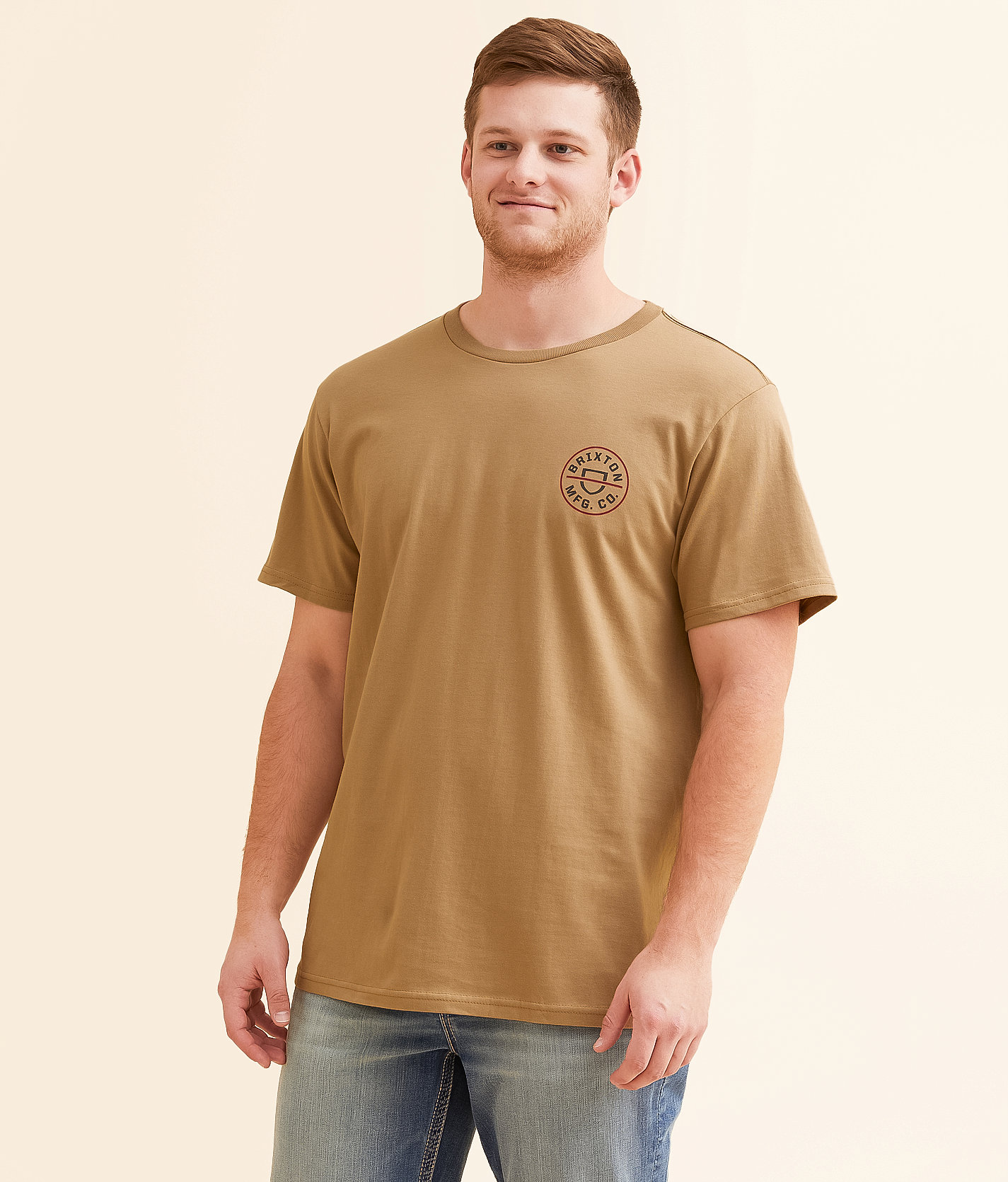 Brixton Crest II T-Shirt - Men's T-Shirts in Tigers Eye Washed Black