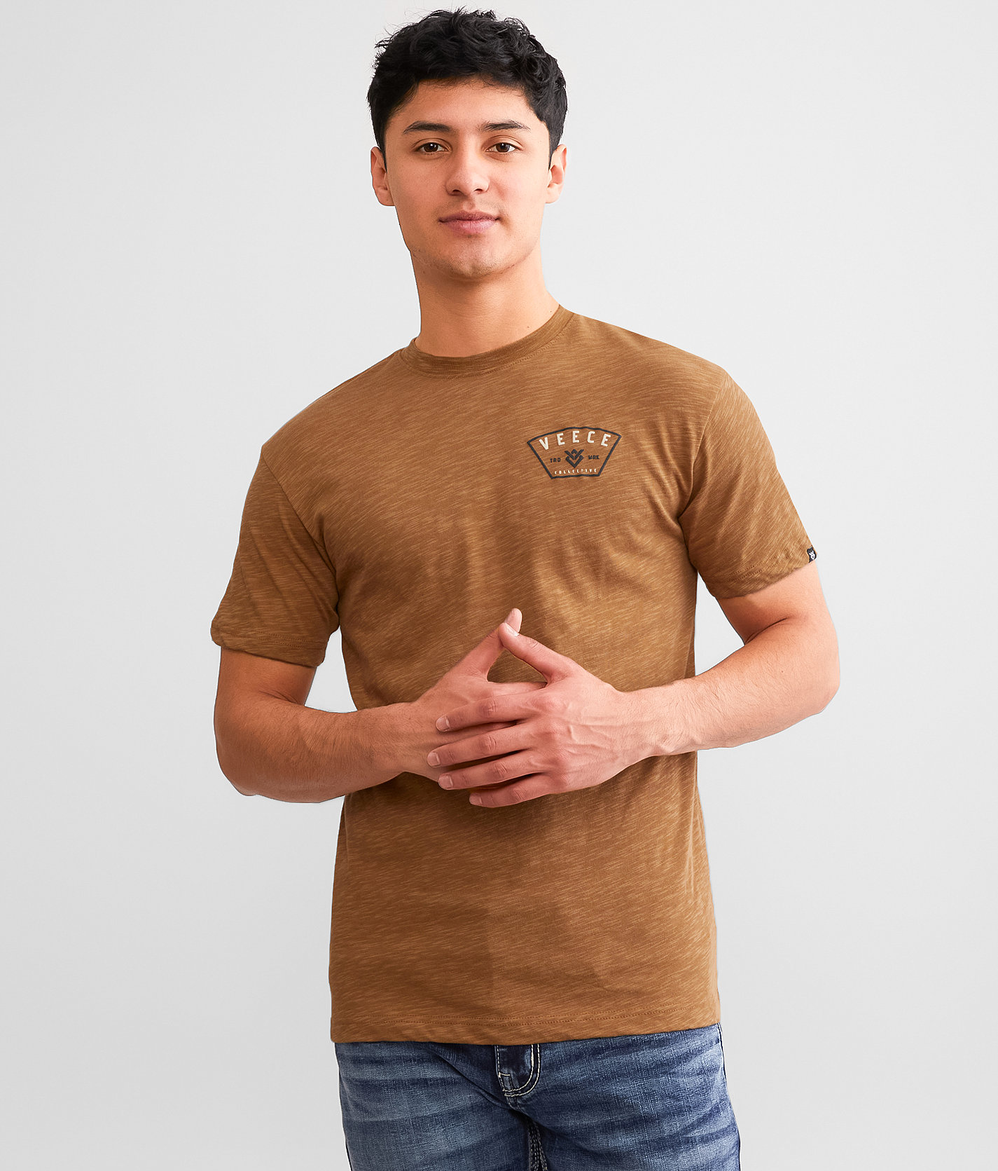 Veece Classic Badge T-Shirt - Men's T-Shirts in Toasted Coconut Rubber