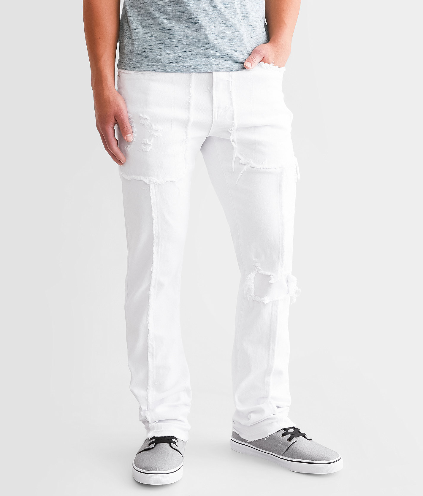 PREME Semi Stacked Stretch Jean - Men's Jeans in Off White