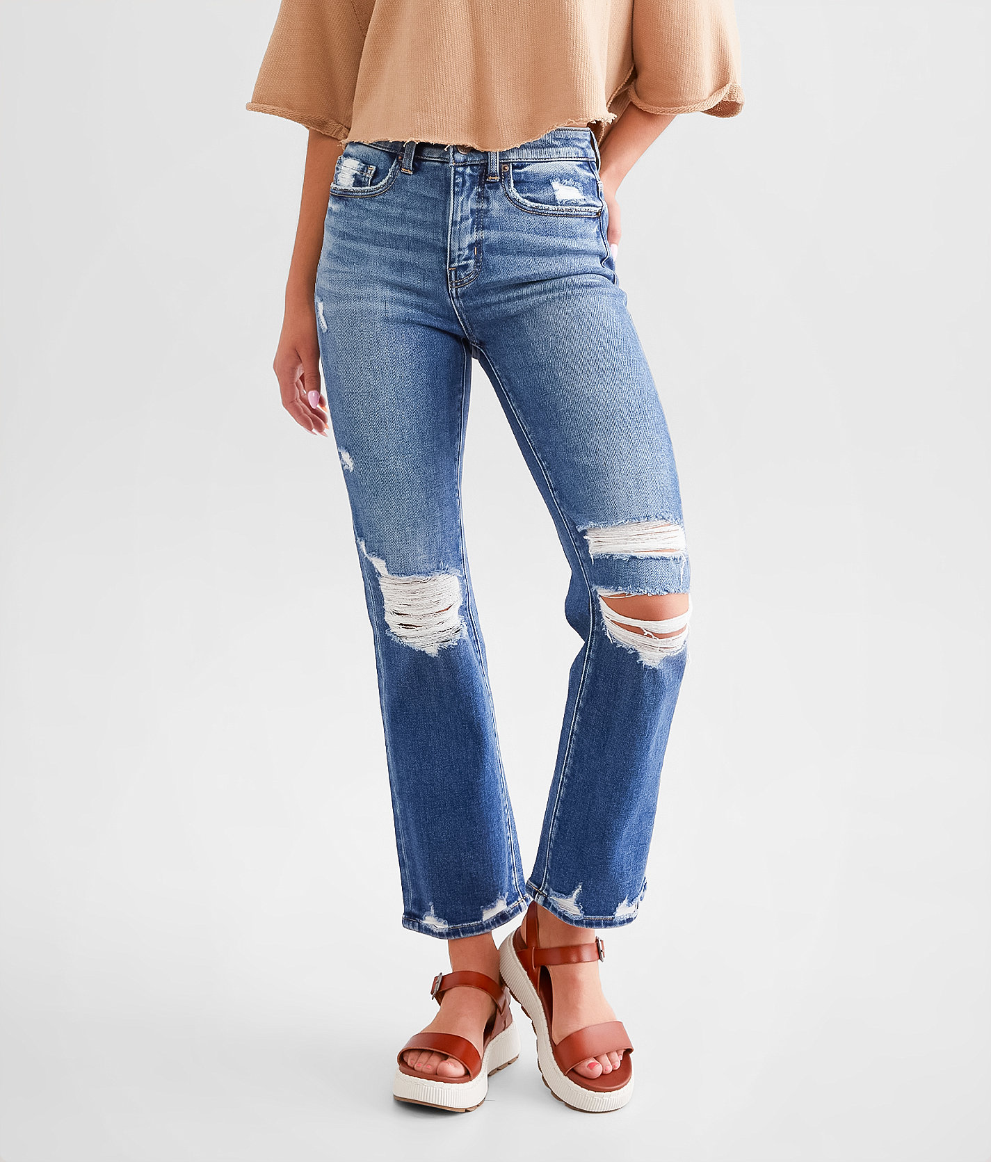 BKE Billie Cropped Straight Stretch Jean - Women's Jeans in Molter