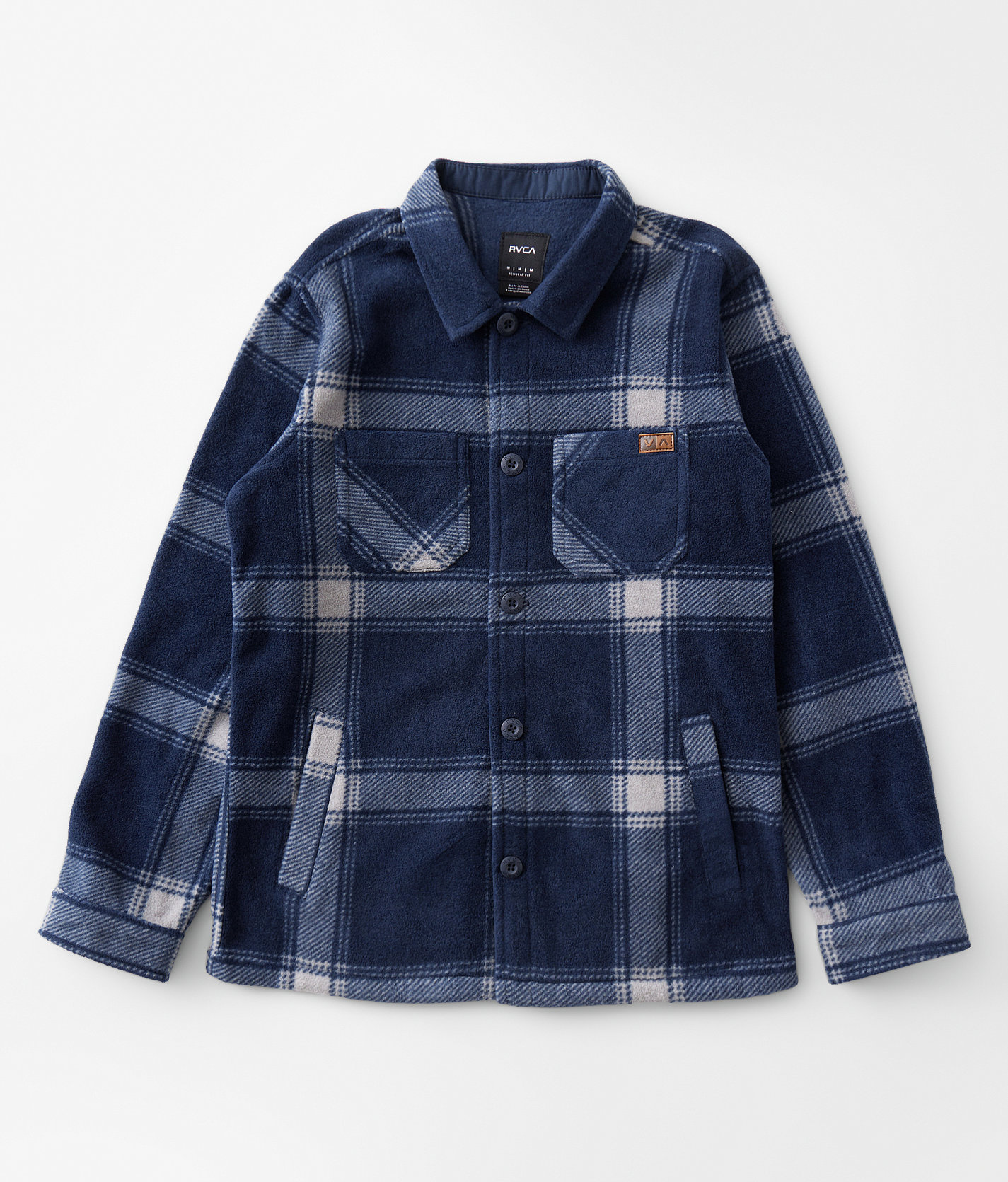 Boys - RVCA Yukon Hi Pile Fleece Shirt - Boy's Shirts in Moody Blue