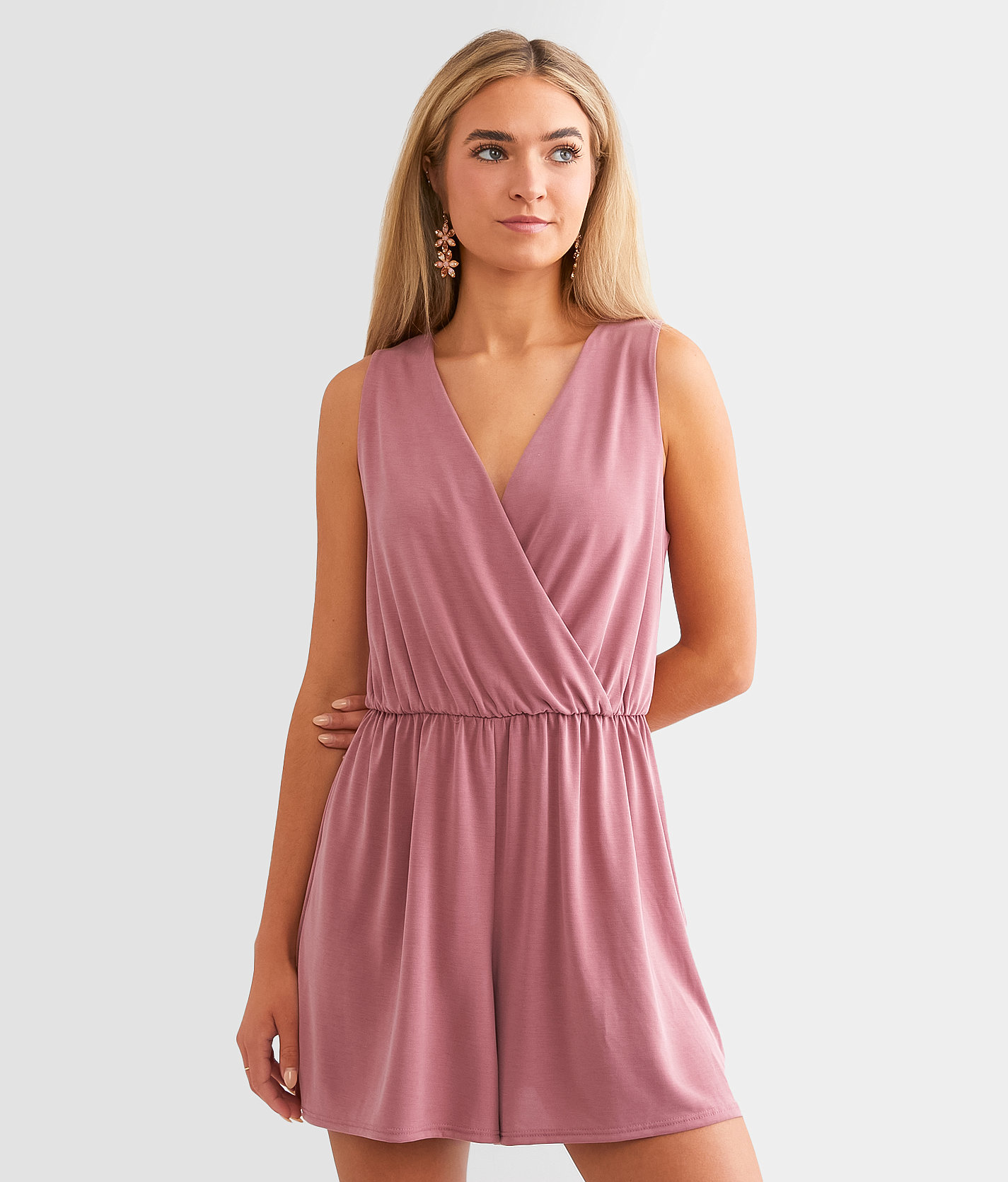 BKE Surplice Romper - Women's Rompers & Jumpsuits in Deco Rose