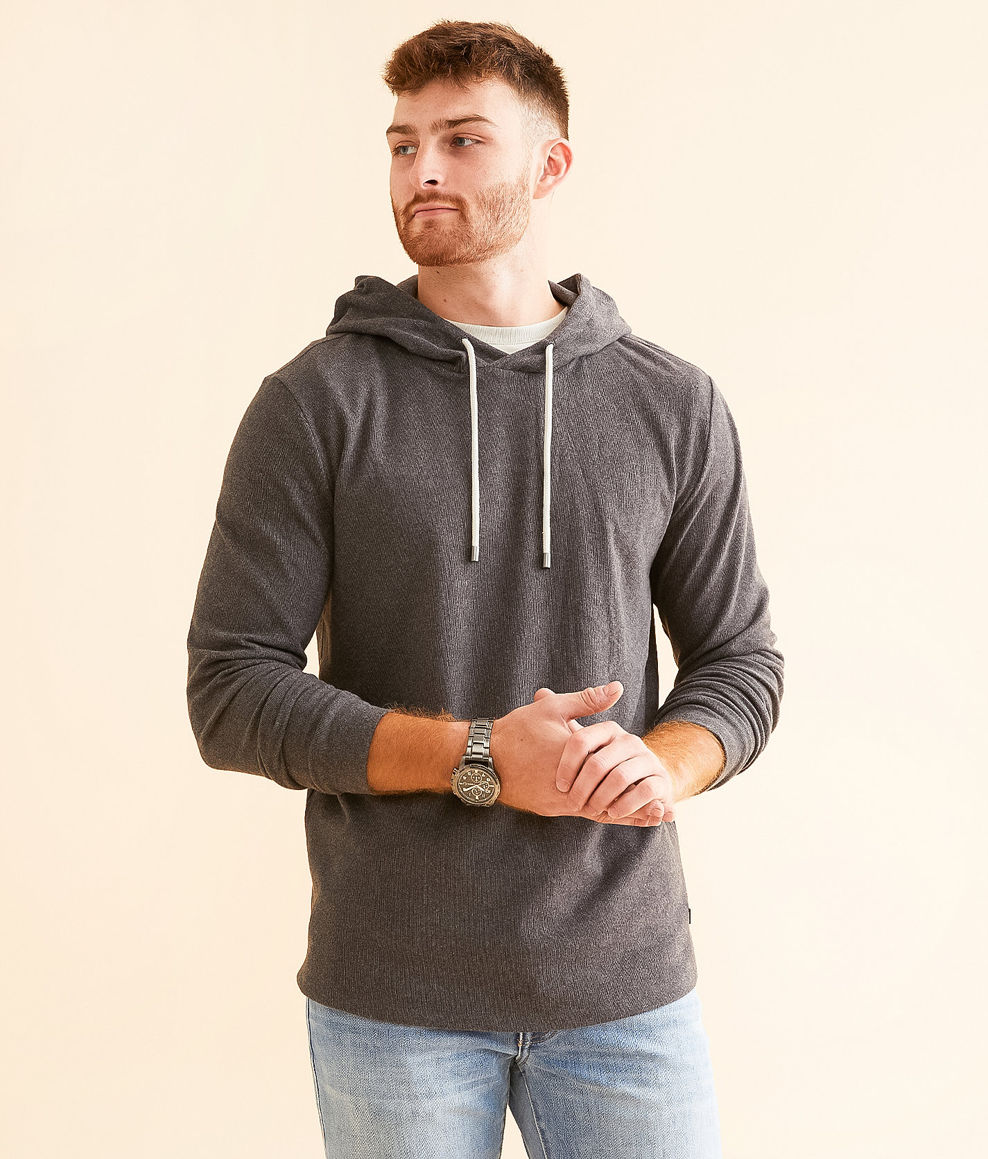 Outpost Makers Brushed Knit Hoodie - Men's Sweatshirts in Phantom Black