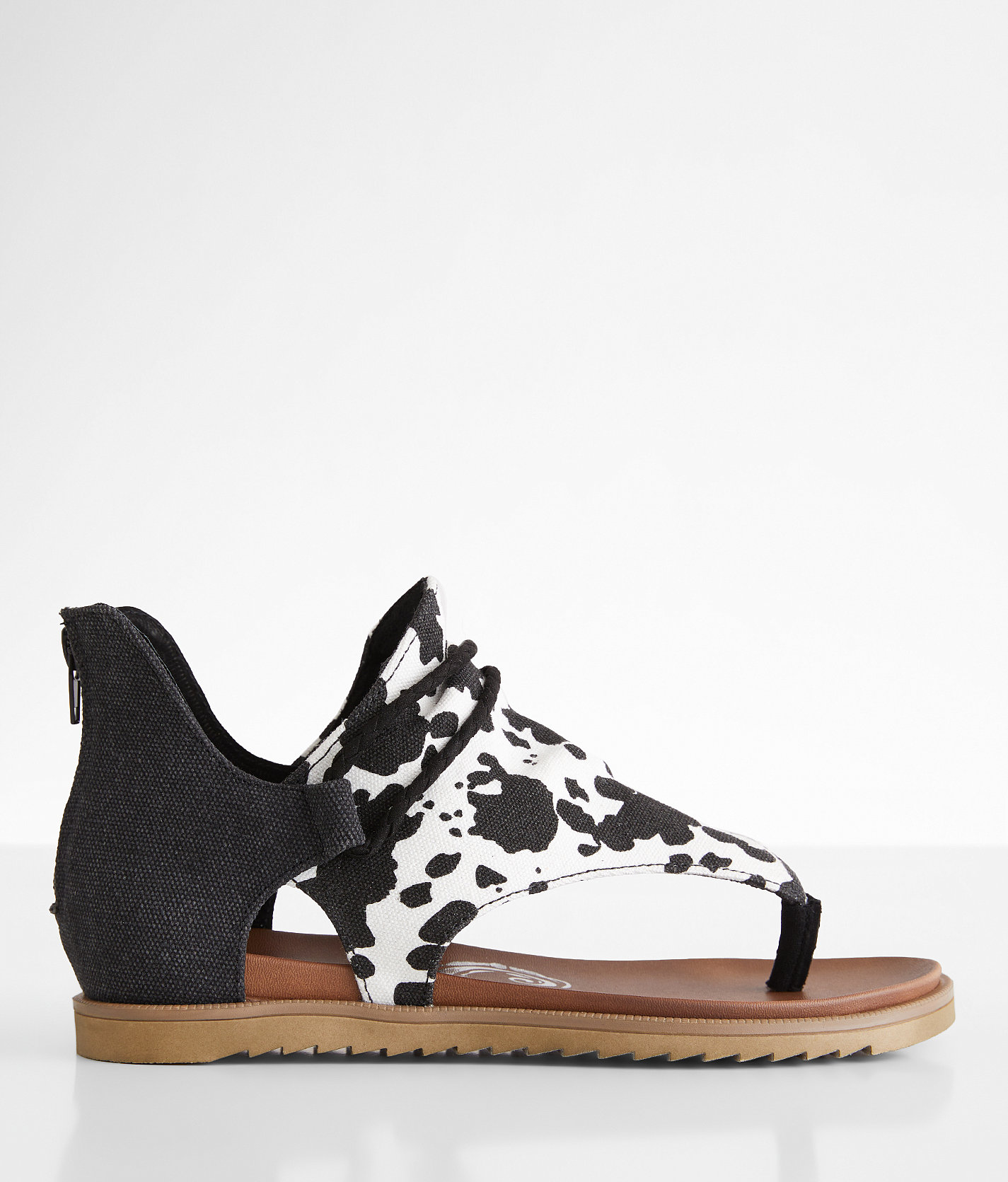 Very G Angelika Hooded Cow Print Sandal - Women's Shoes in Black Cow