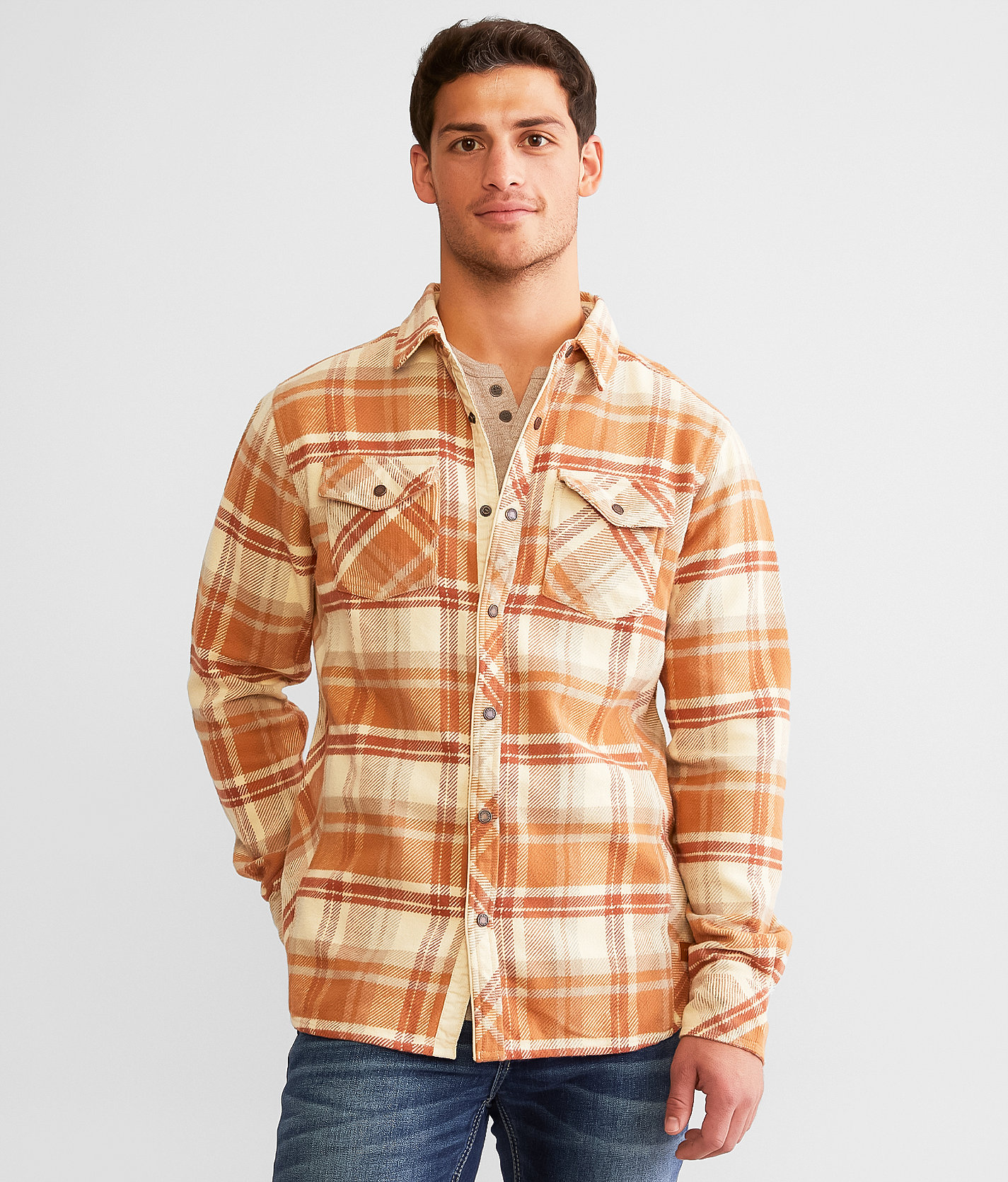 Outpost Makers Flannel Shirt - Men's Shirts in Cream Orange