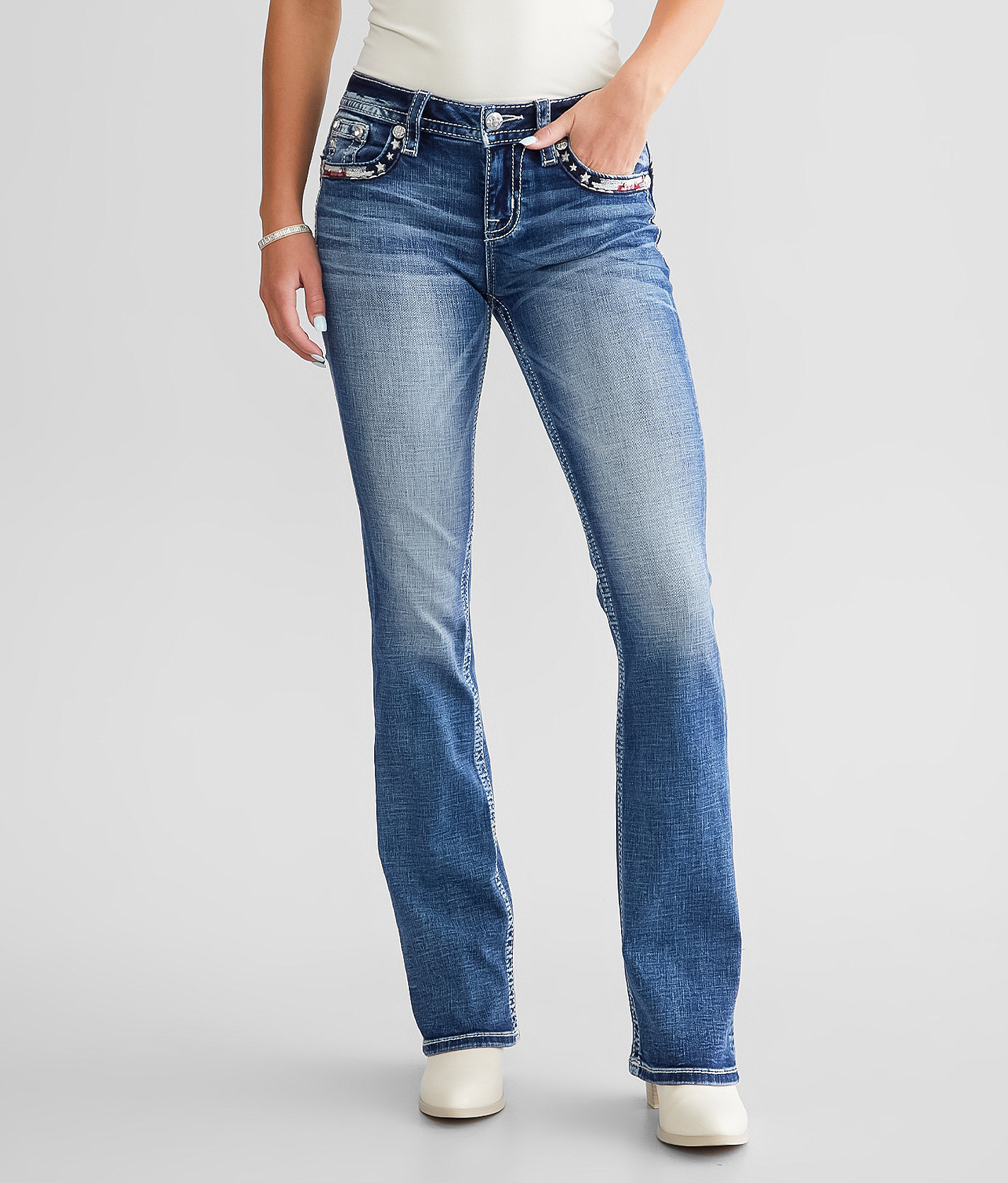 Miss Me Mid-Rise Boot Stretch Jean - Women's Jeans in K1353