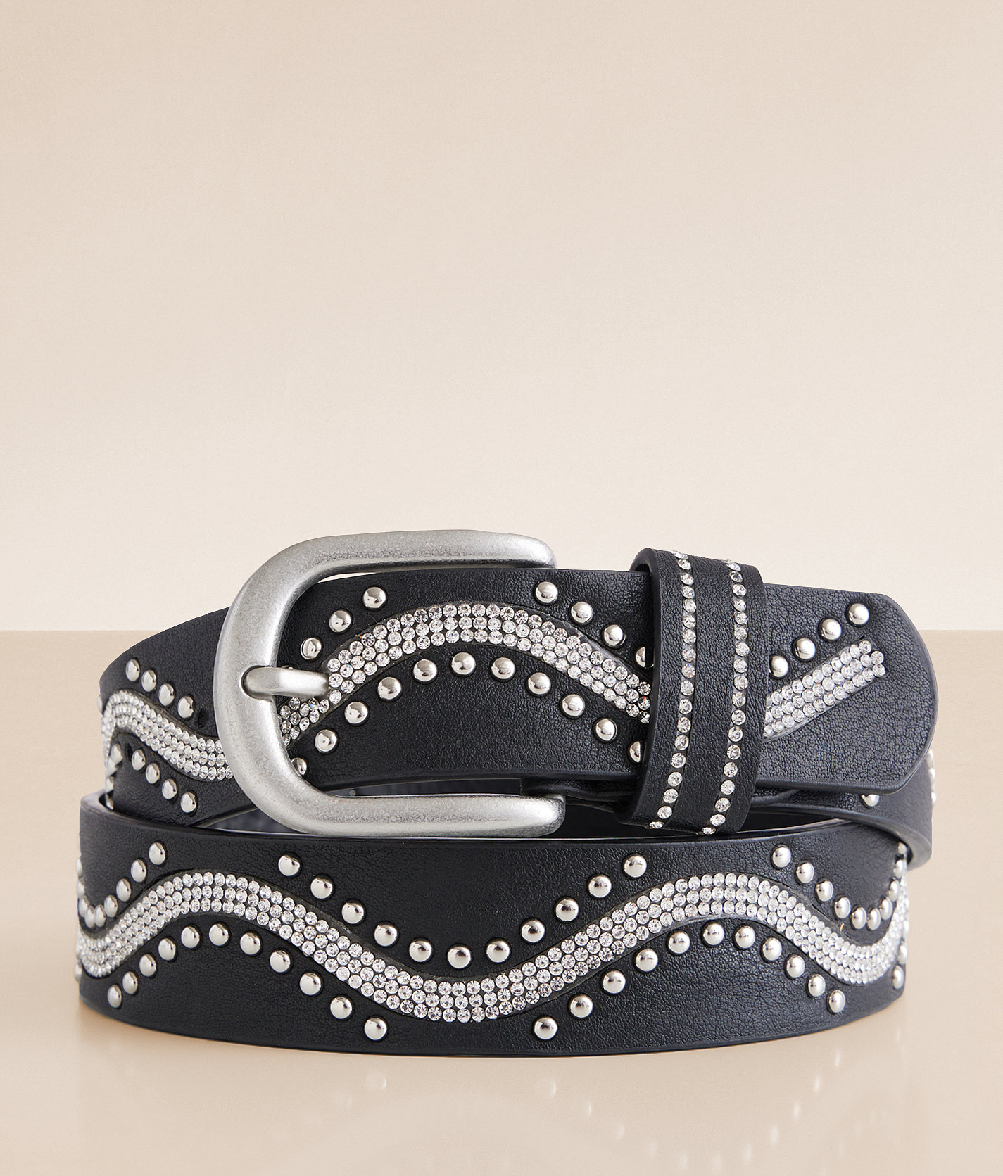 BKE Glitz Wave Belt - Women's Belts in Black