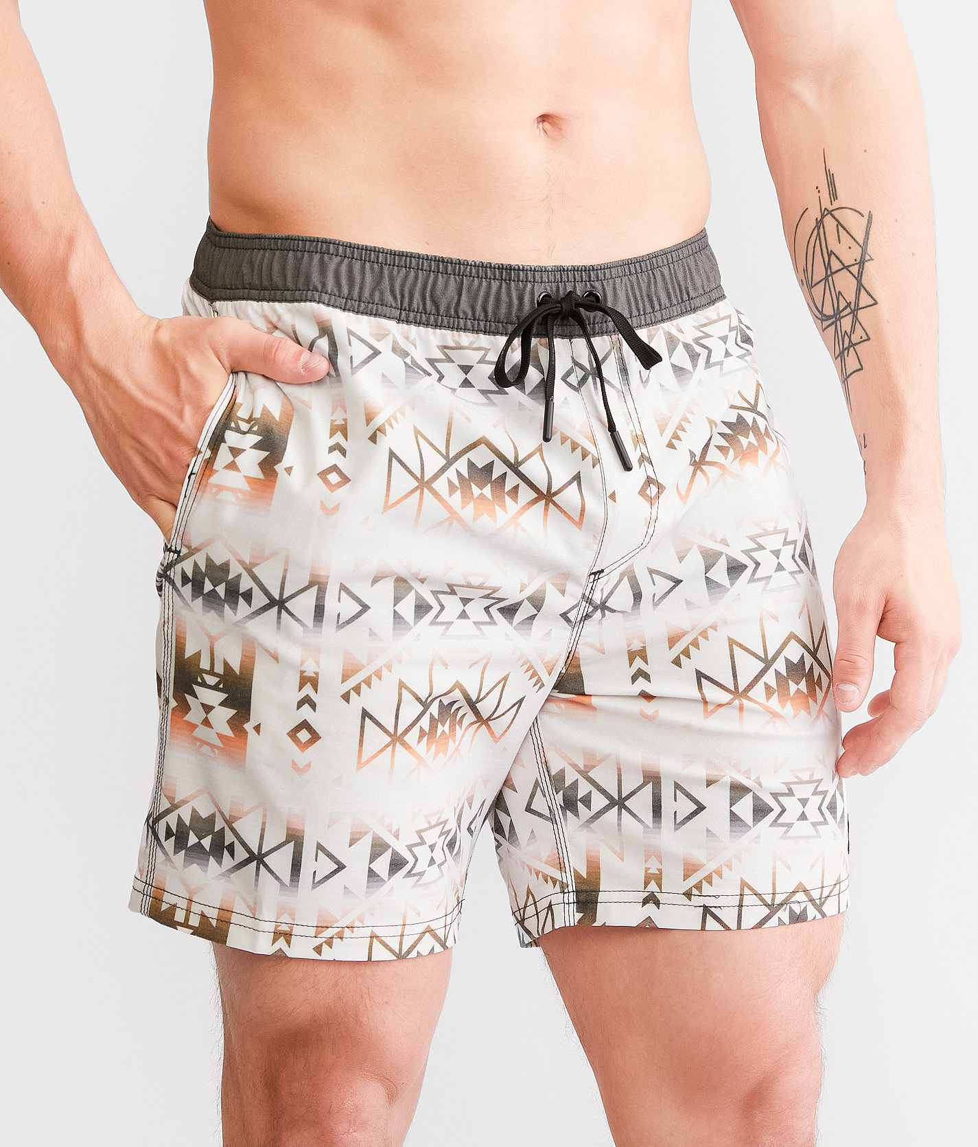 Hooey The Bigwake Volley Stretch Swim Trunks - Men's Swimwear in Aztec