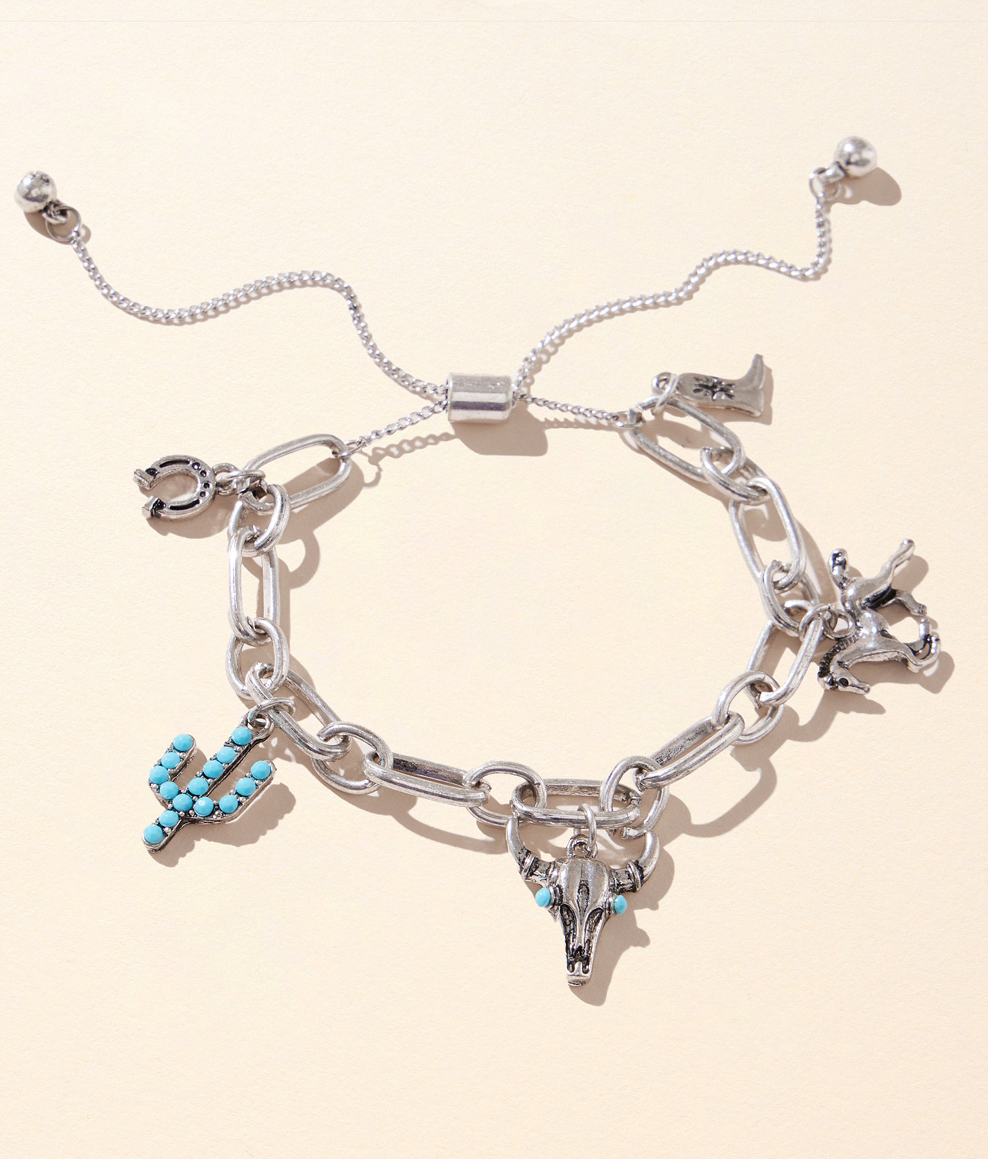 BKE Western Charm Slider Bracelet - Women's Jewelry in Silver