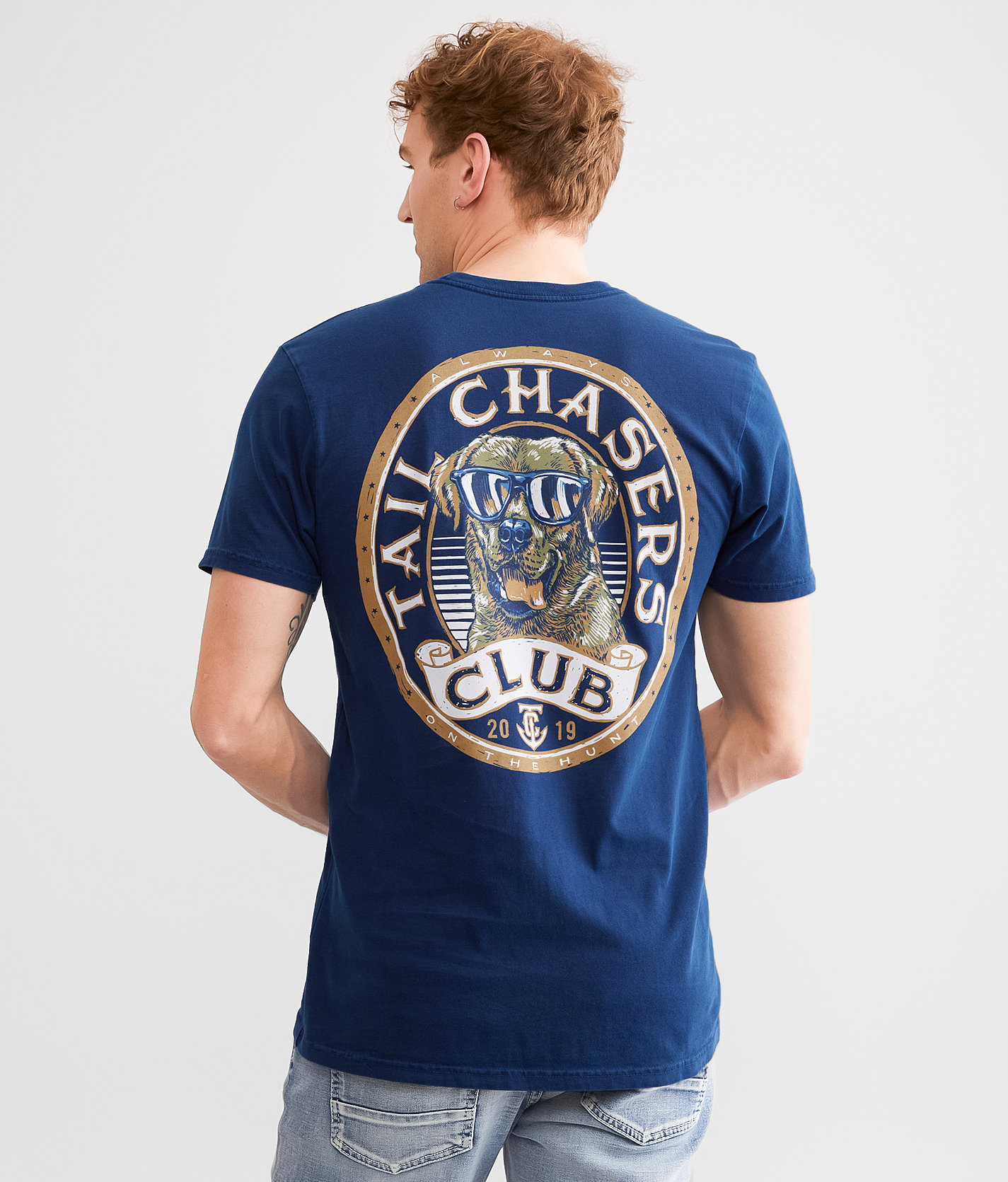 Tail Chasers Club Dog Days T-Shirt - Men's T-Shirts in Navy Pigment Dye