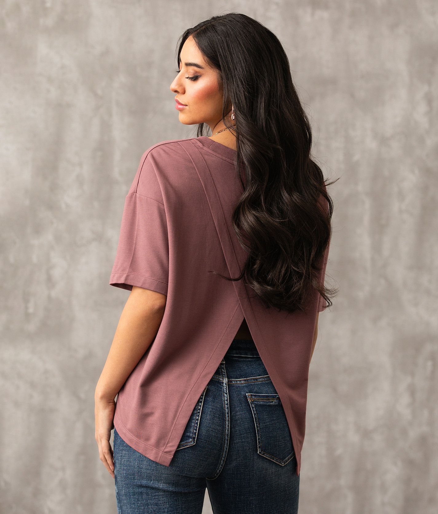 Buckle Black Tulip Back Top - Women's Activewear in Rose Brown