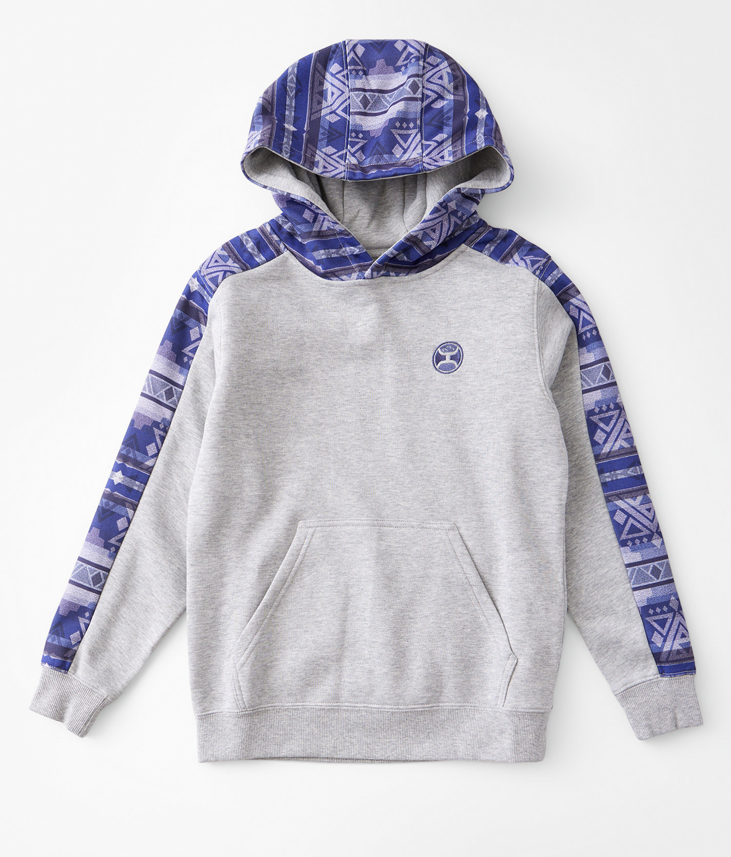 Boys - Hooey Canyon Hooded Sweatshirt - Boy's Sweatshirts in Grey Aztec