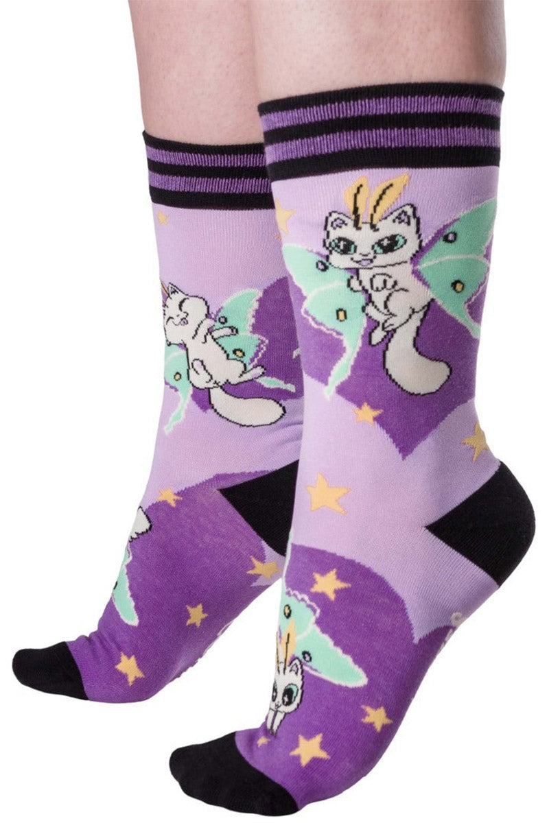 Kitty Moths Crew Socks
