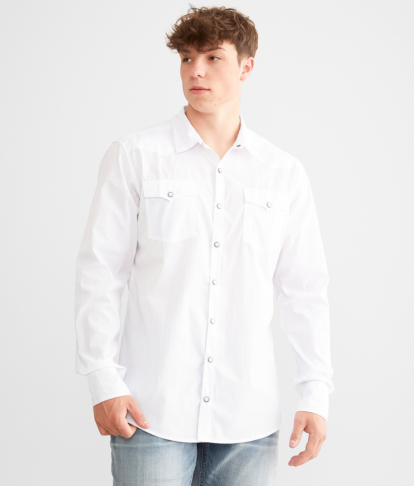 Gentry County Jacquard Athletic Shirt - Men's Shirts in White