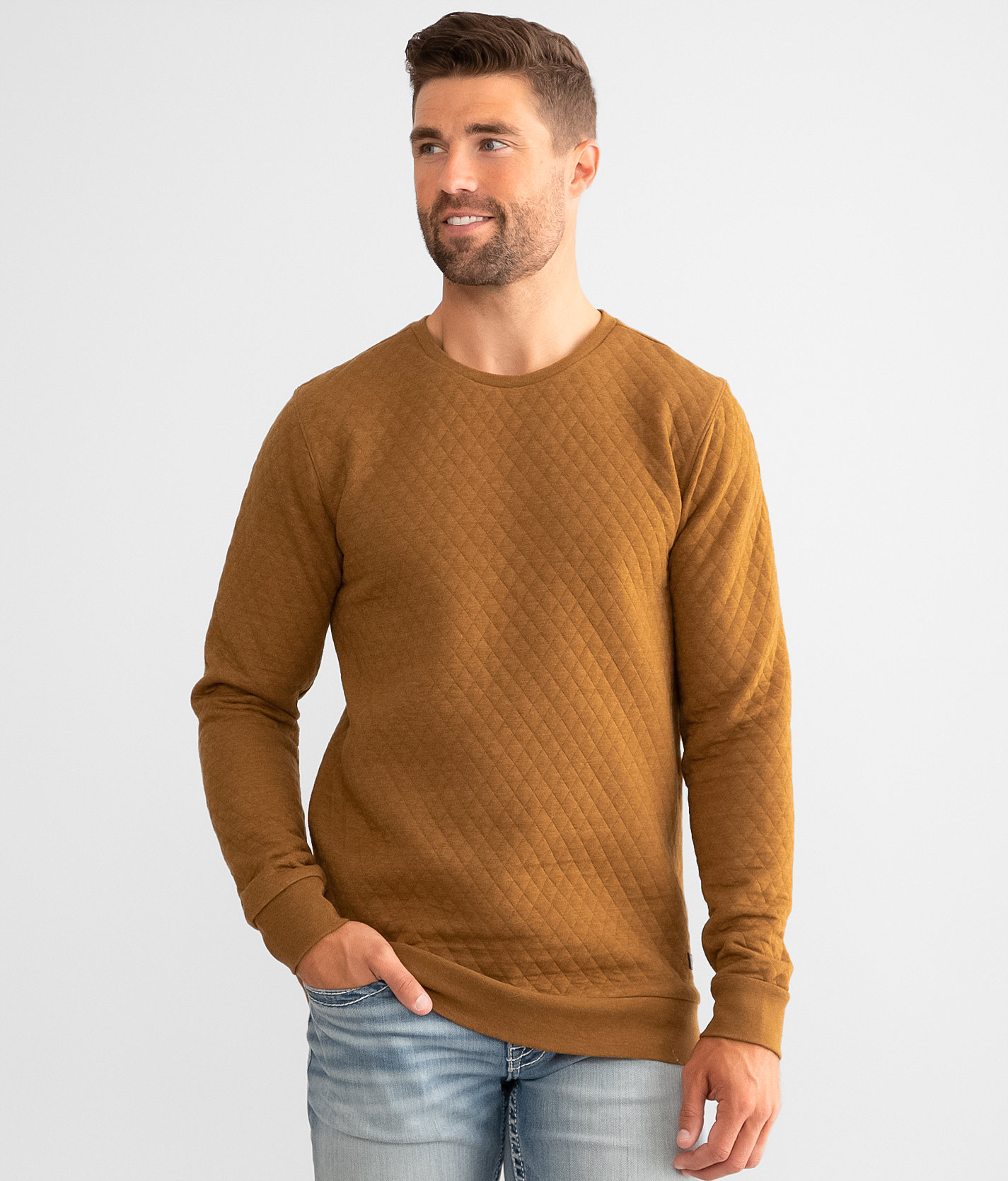 Outpost Makers Earvin Quilted Pullover - Men's Sweatshirts in Rubber Heather