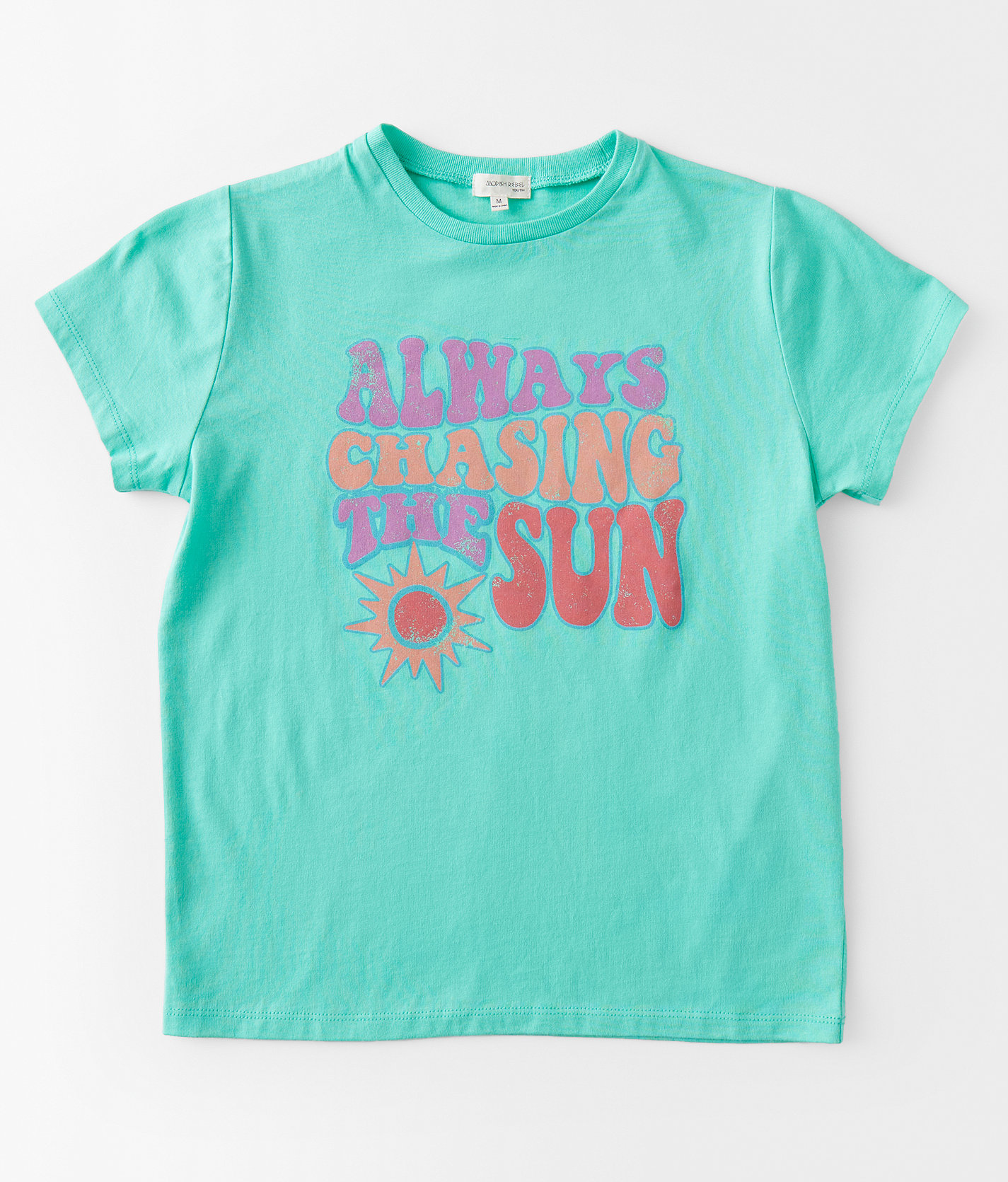 Girls - Modish Rebel Always Chasing The Sun T-Shirt - Girl's T-Shirts in Biscay Green
