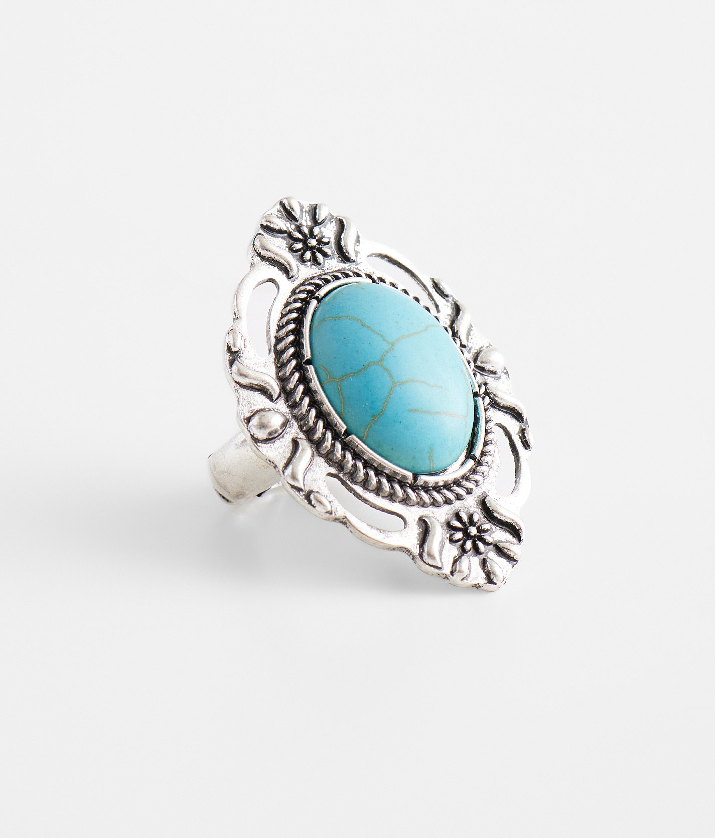 boutique by BKE Western Turquoise Statement Ring - Women's Jewelry in Silver