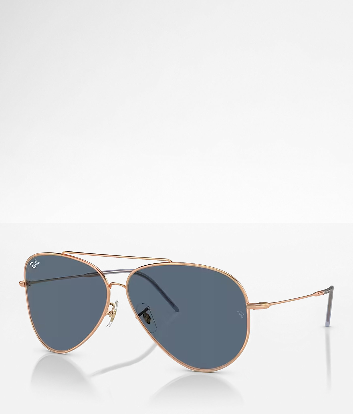 Ray-Ban® Aviator Reverse Sunglasses - Women's Sunglasses & Glasses in Rose Gold Dark Blue