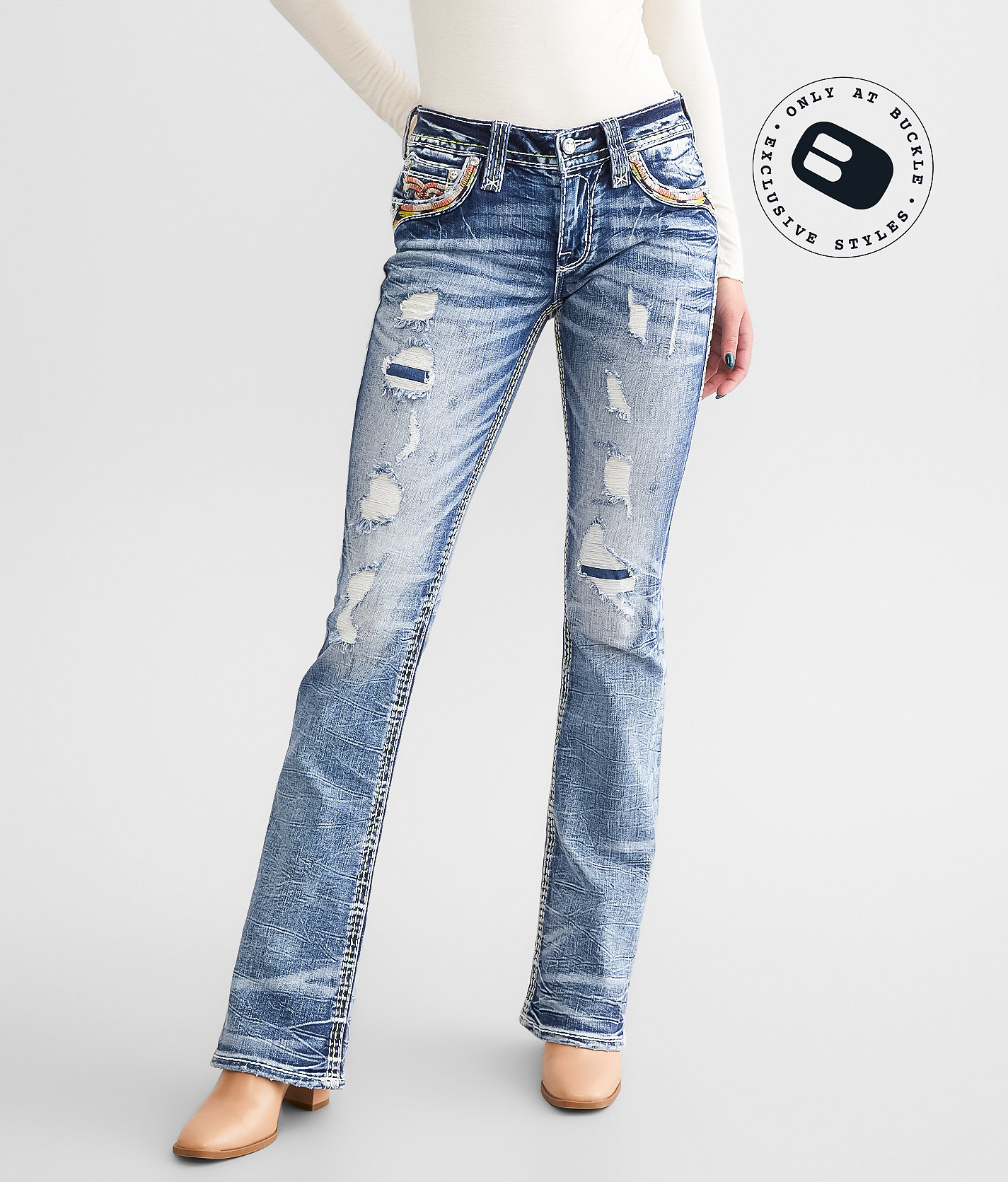 Rock Revival Burma Low Rise Boot Stretch Jean - Women's Jeans in Burma B200