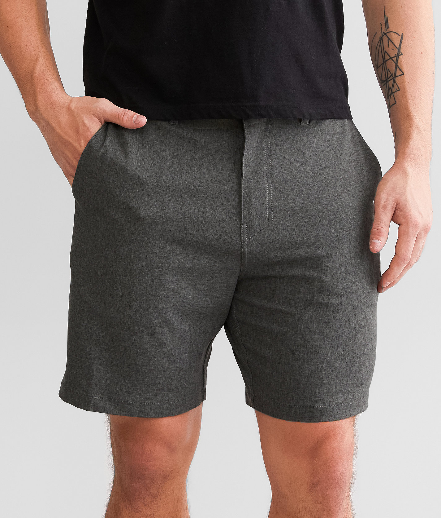 Hurley Phantom Stretch Walkshort - Men's Shorts in Heather Black