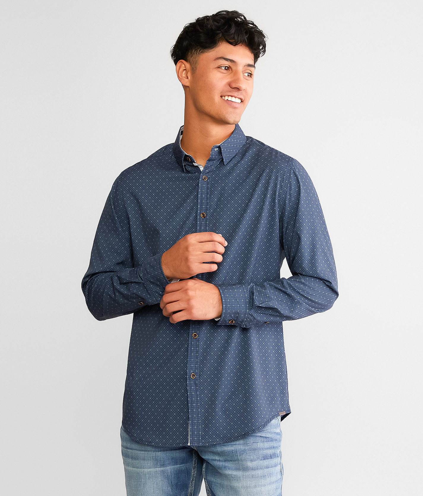 J.B. Holt Standard Performance Stretch Shirt - Men's Shirts in Navy Light Blue