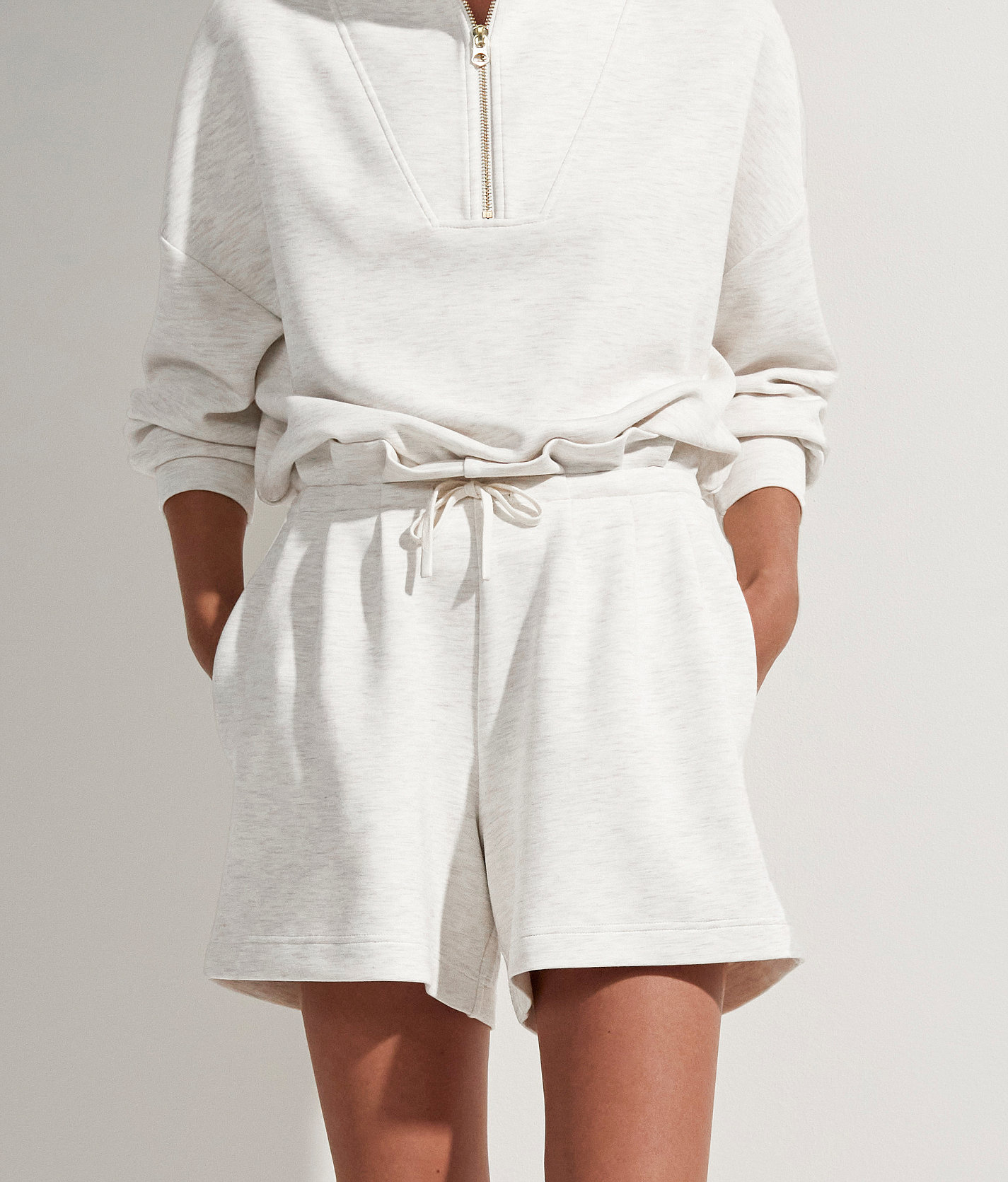 Varley Claude Marled Short - Women's Shorts in Ivory Marl