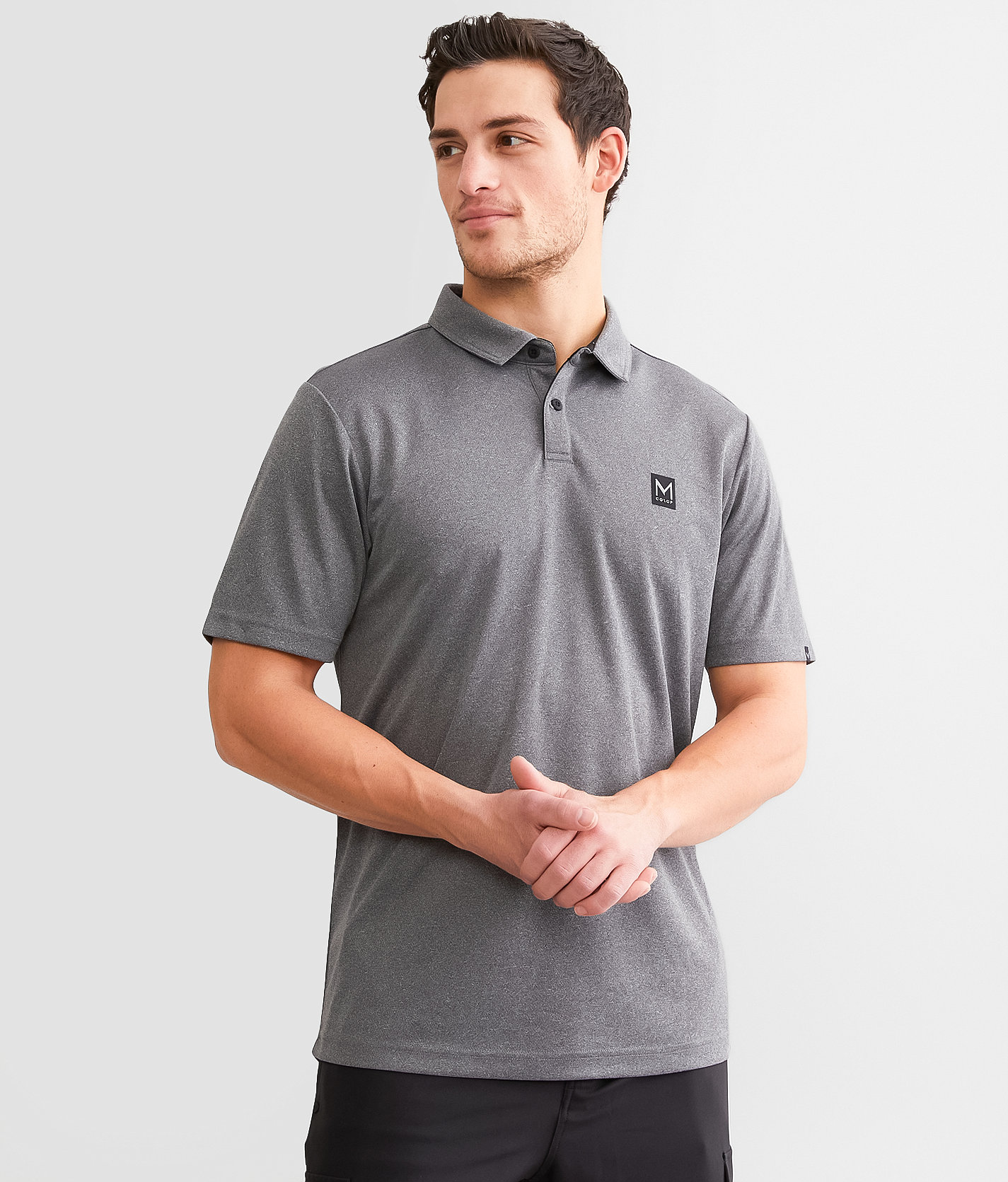 Maven Co-op Marled Performance Polo - Men's Polos in Grey