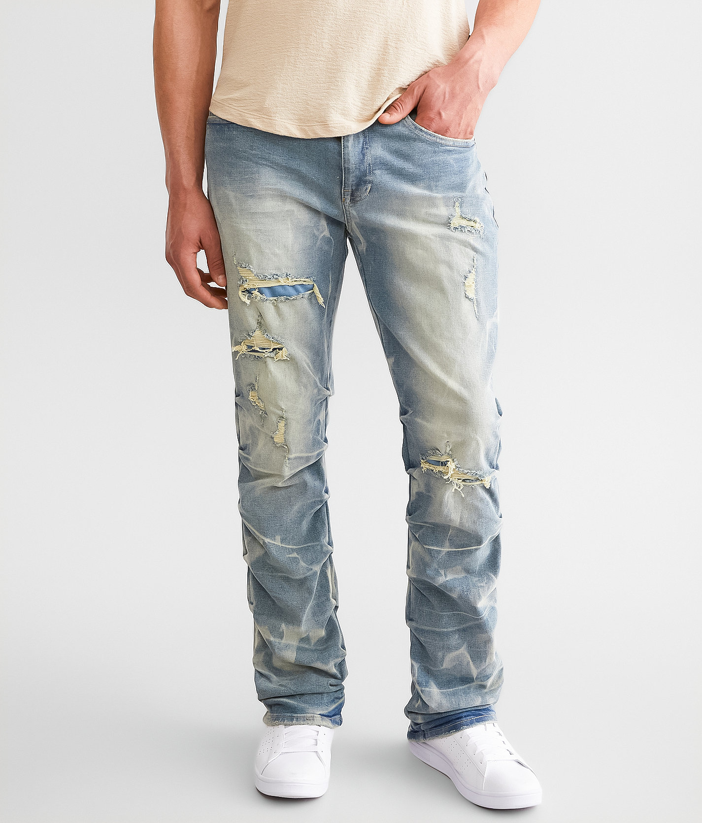 Smoke Rise® Stacked Straight Stretch Jean - Men's Jeans in Clyde Blue
