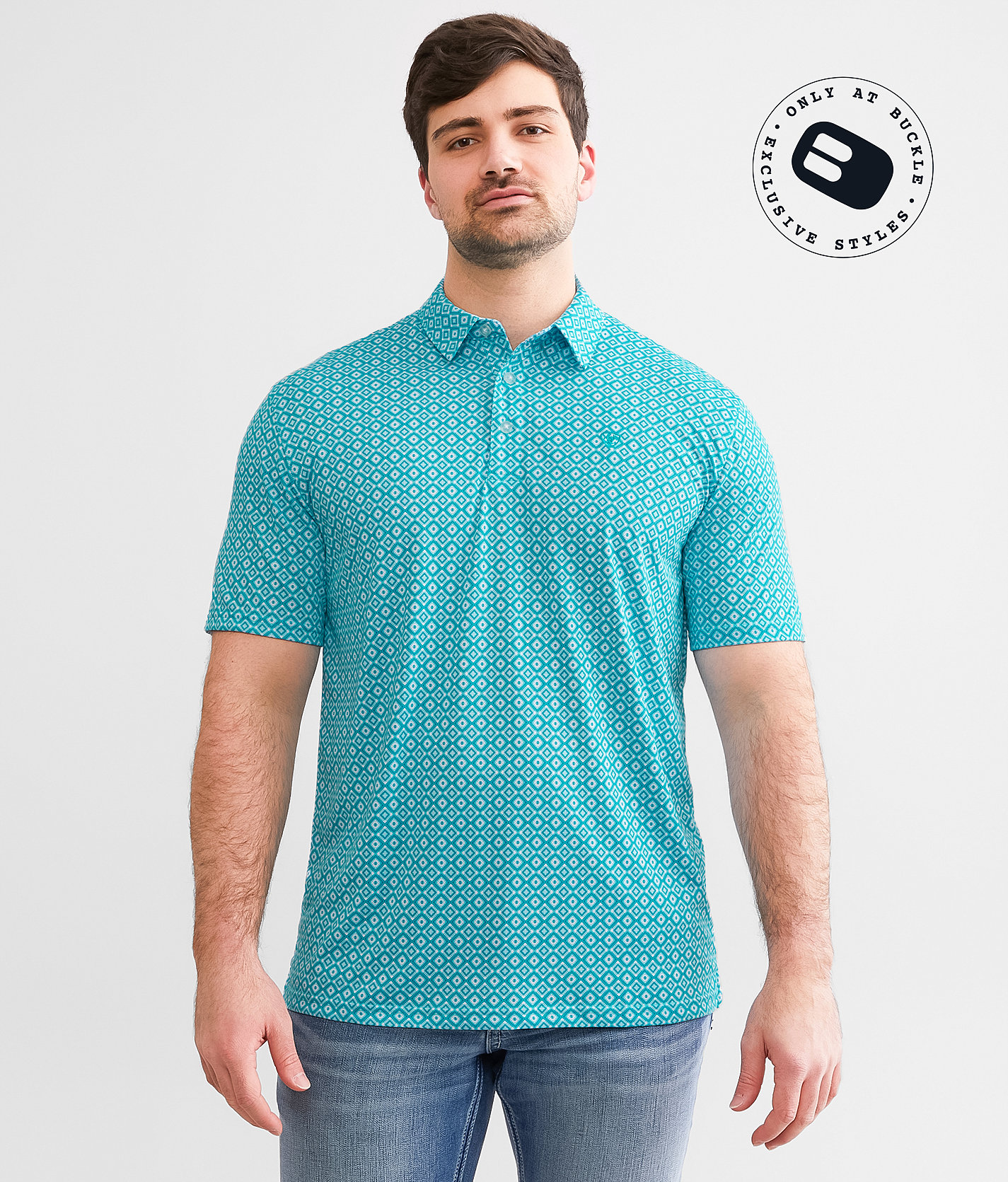 Ariat TEK™ Stanley Polo - Men's Polos in Peacock Blue White