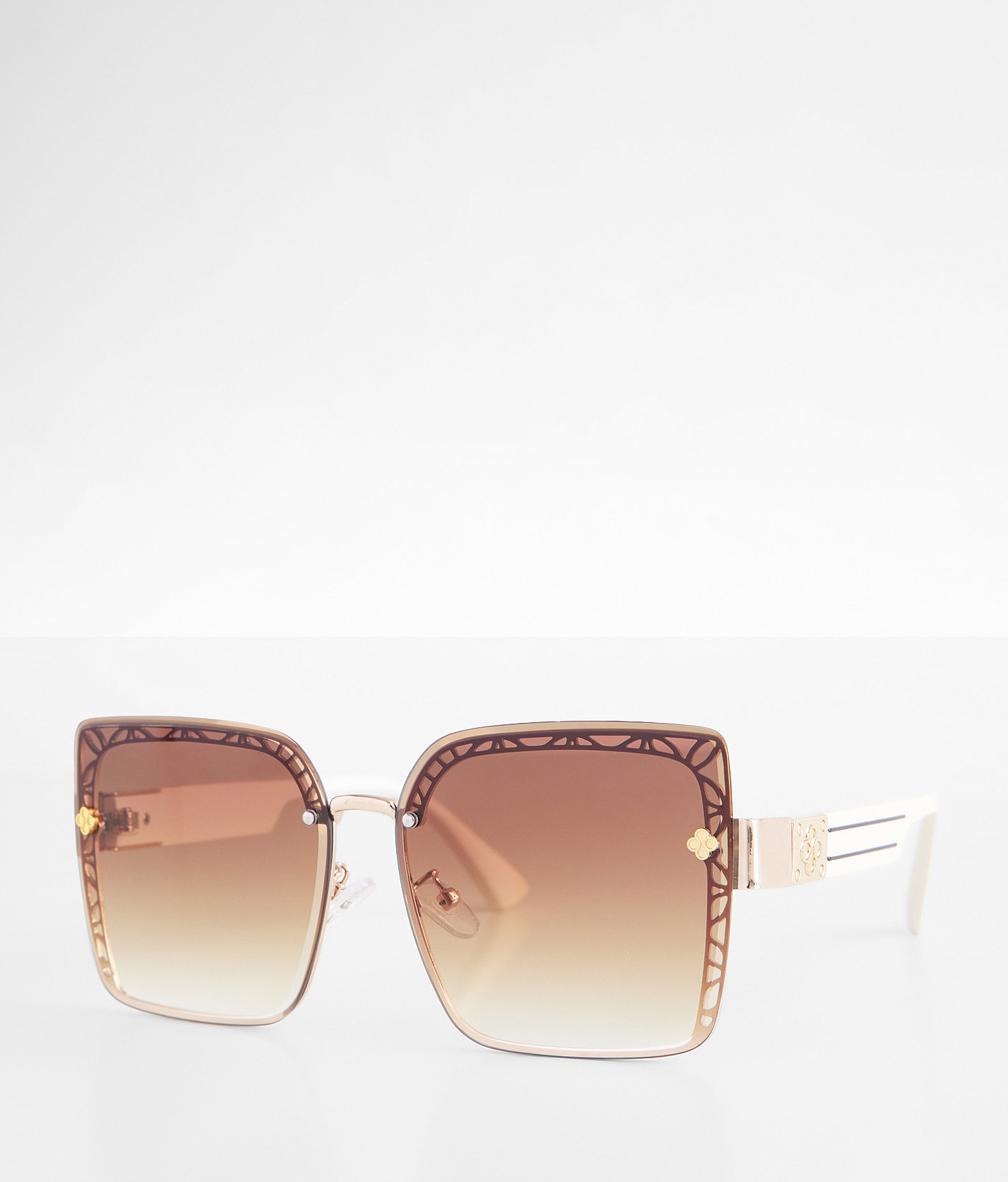 BKE Oversized Square Sunglasses - Women's Sunglasses & Glasses in Gold