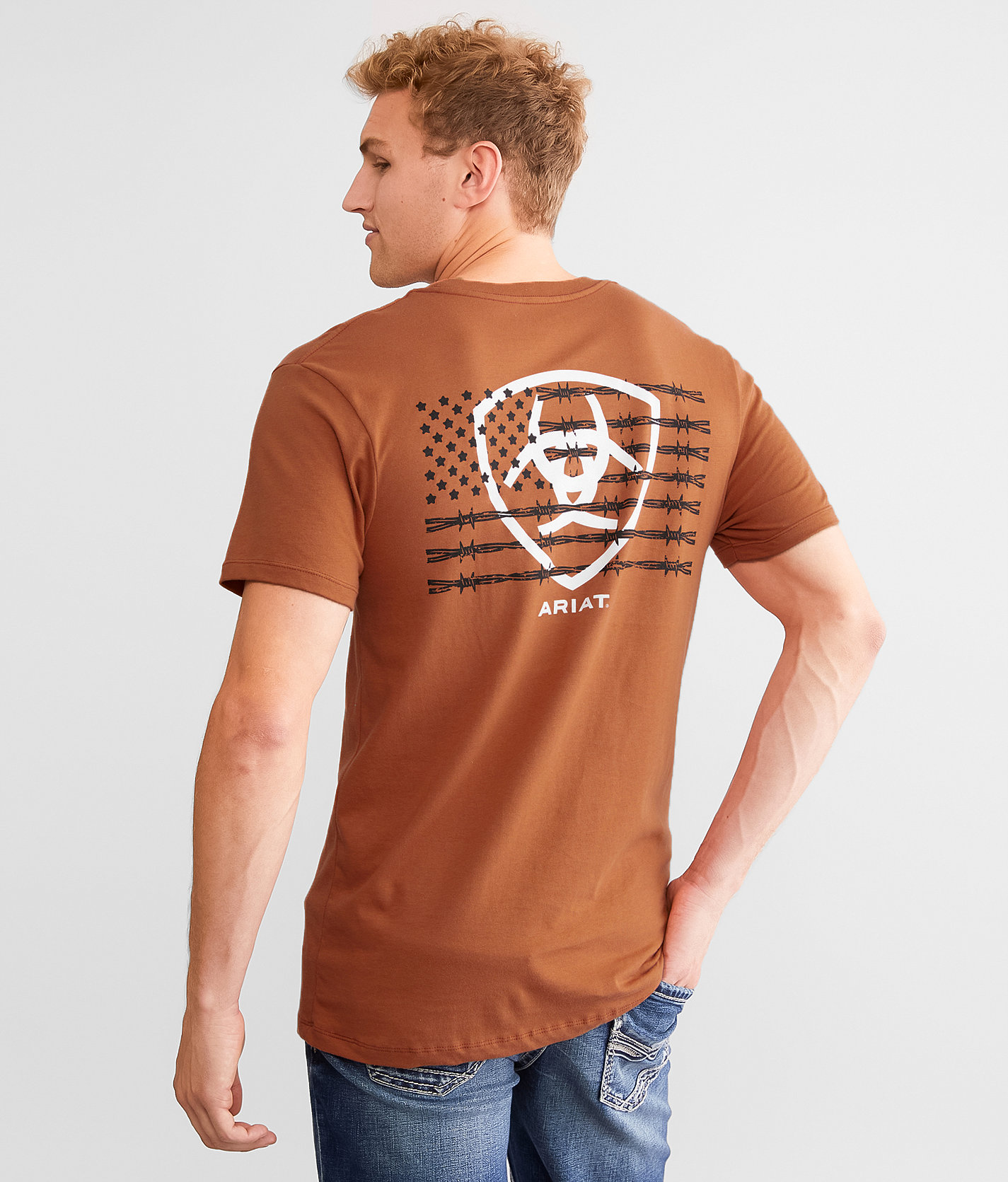 Ariat Barb Shield T-Shirt - Men's T-Shirts in Chutney