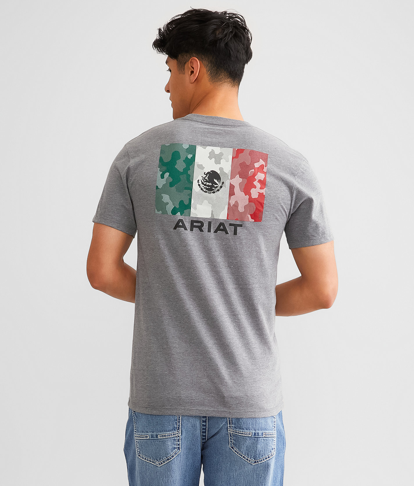 Ariat Mexico Camo T-Shirt - Men's T-Shirts in Graphite Heather
