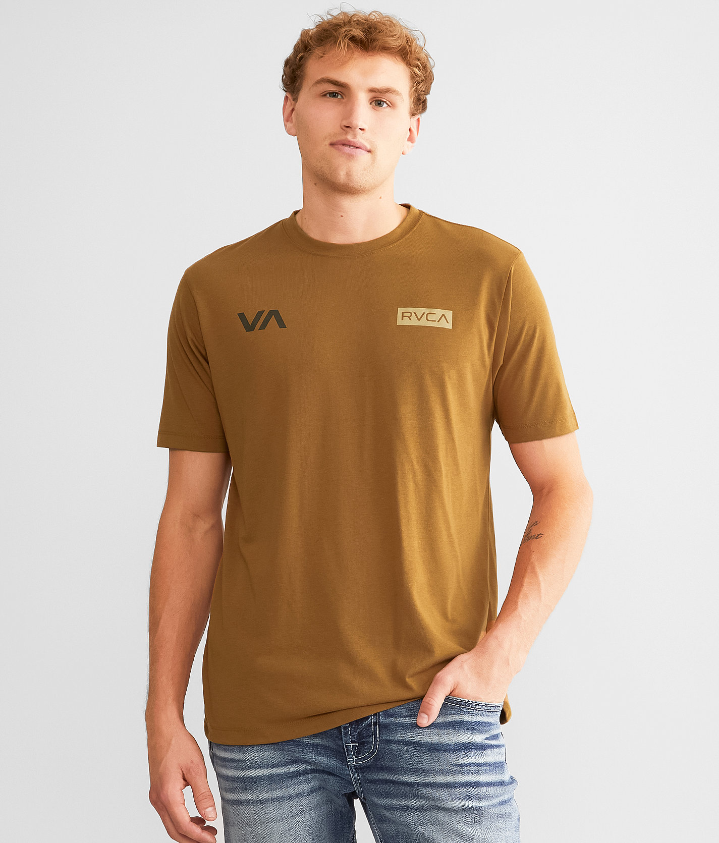 RVCA Balance Sport T-Shirt - Men's T-Shirts in Tobacco Sport