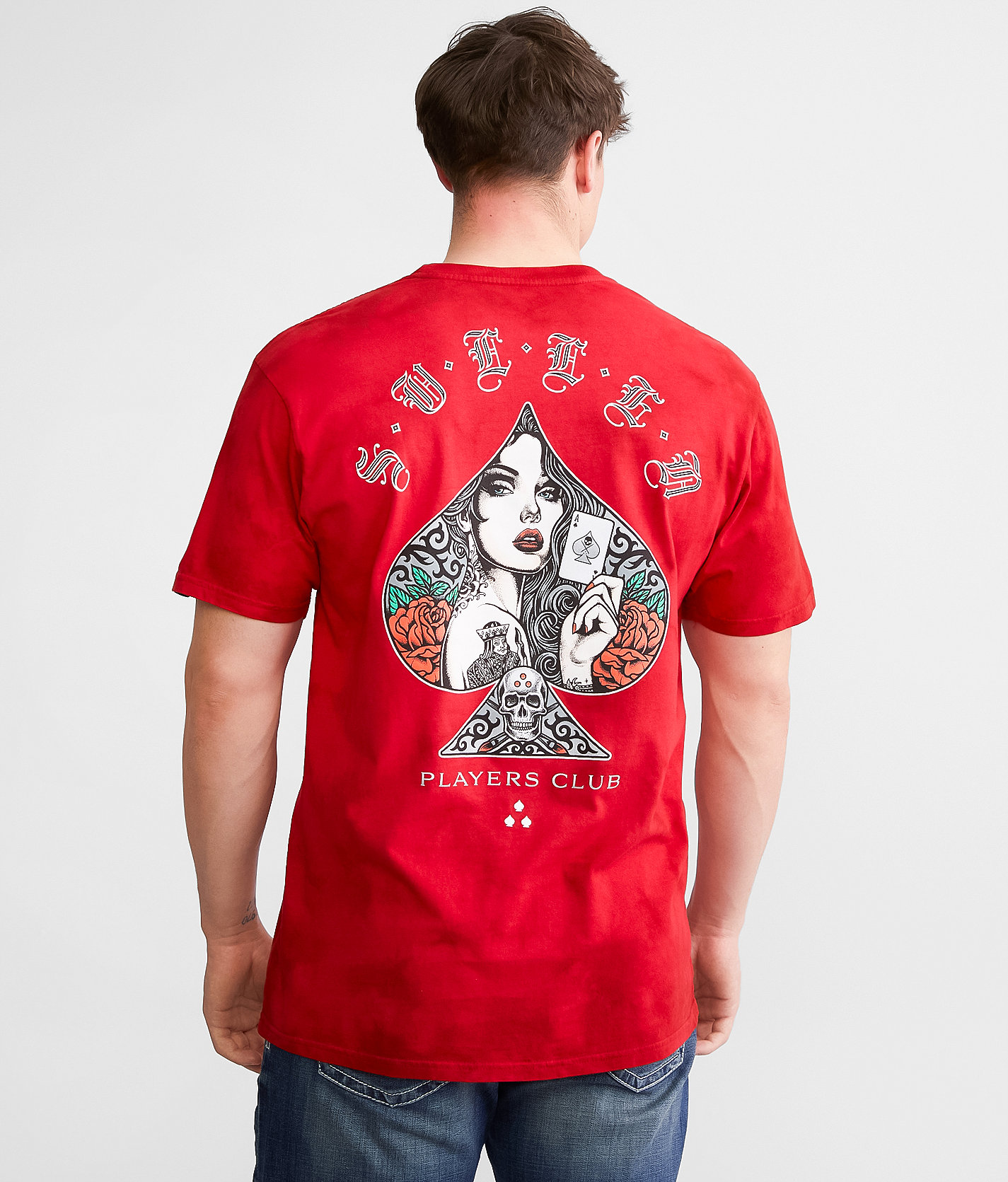 Sullen Players Club T-Shirt - Men's T-Shirts in Equestrian Red Crystal Wa
