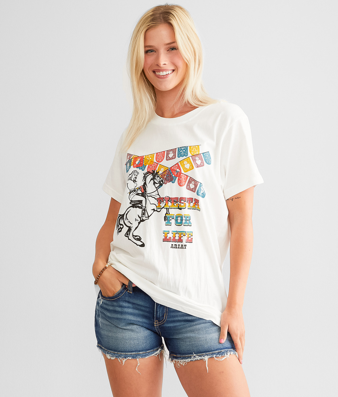 Ariat Fiesta T-Shirt - Women's T-Shirts in Cloud Dancer