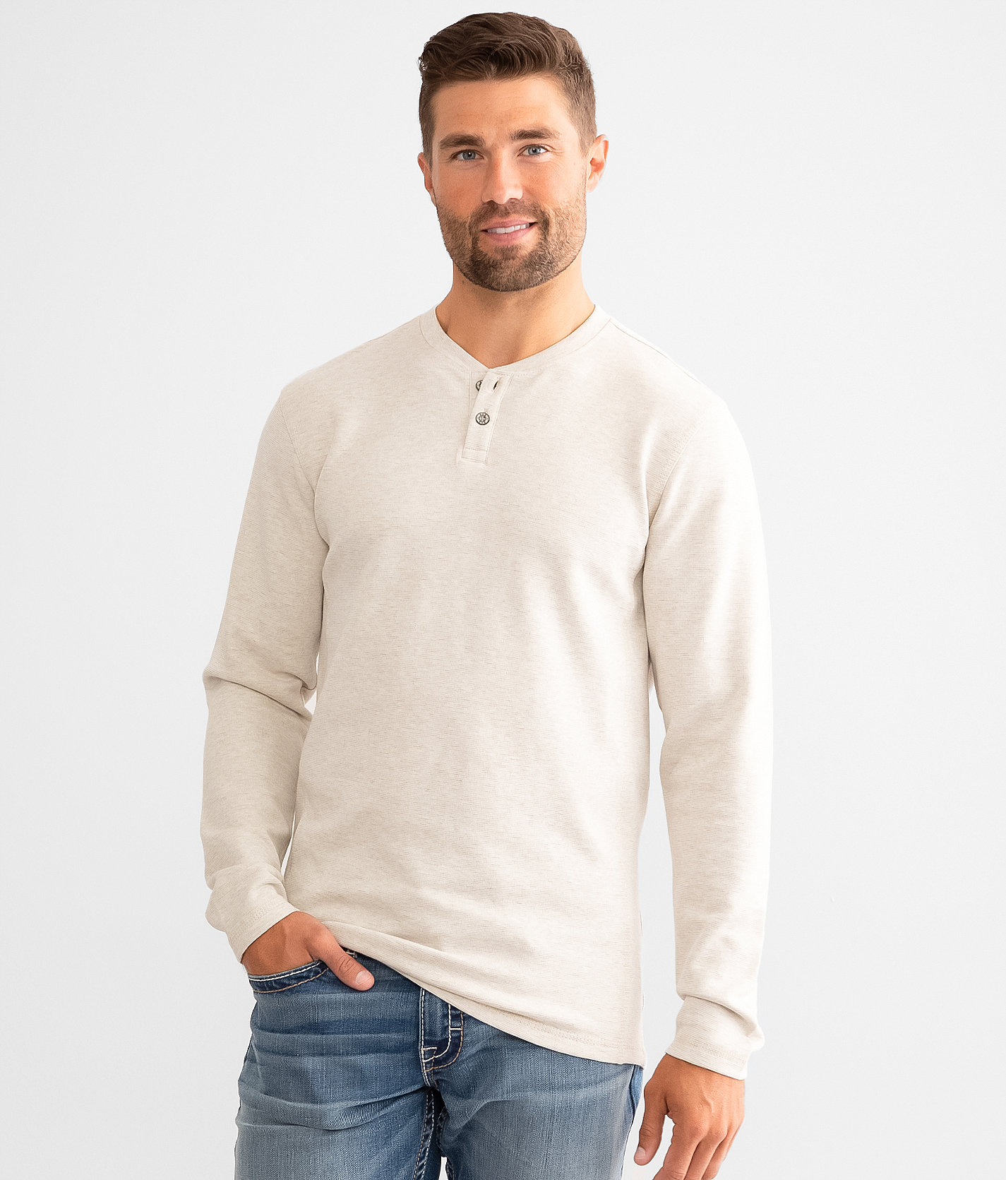 BKE Ottoman Henley - Men's T-Shirts in Oatmeal
