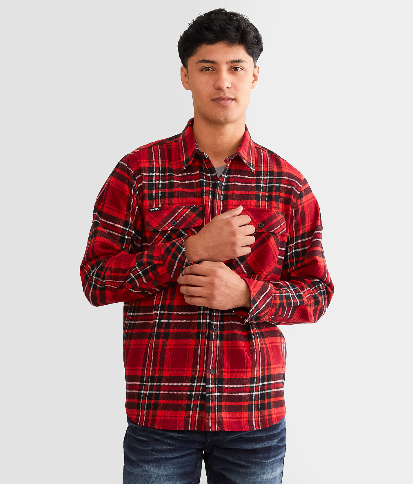 Howitzer Warrior Tribe Flannel Shirt - Men's Shirts in Red
