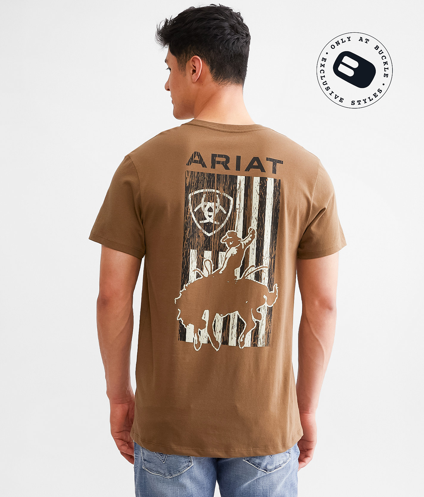 Ariat Barn Door Bronco T-Shirt - Men's T-Shirts in Teak