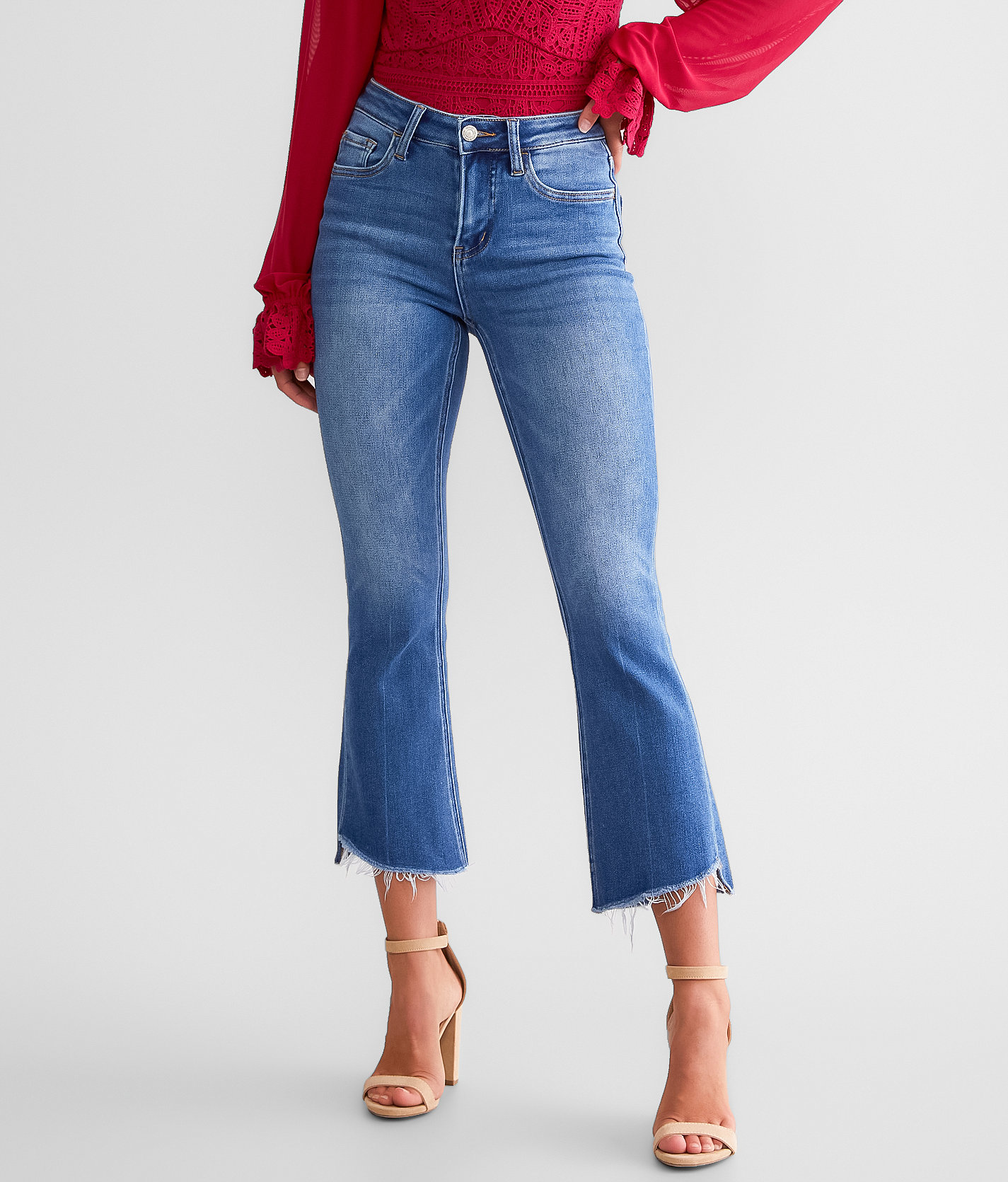 VERVET High Rise Cropped Flare Stretch Jean - Women's Jeans in Encouraginigly