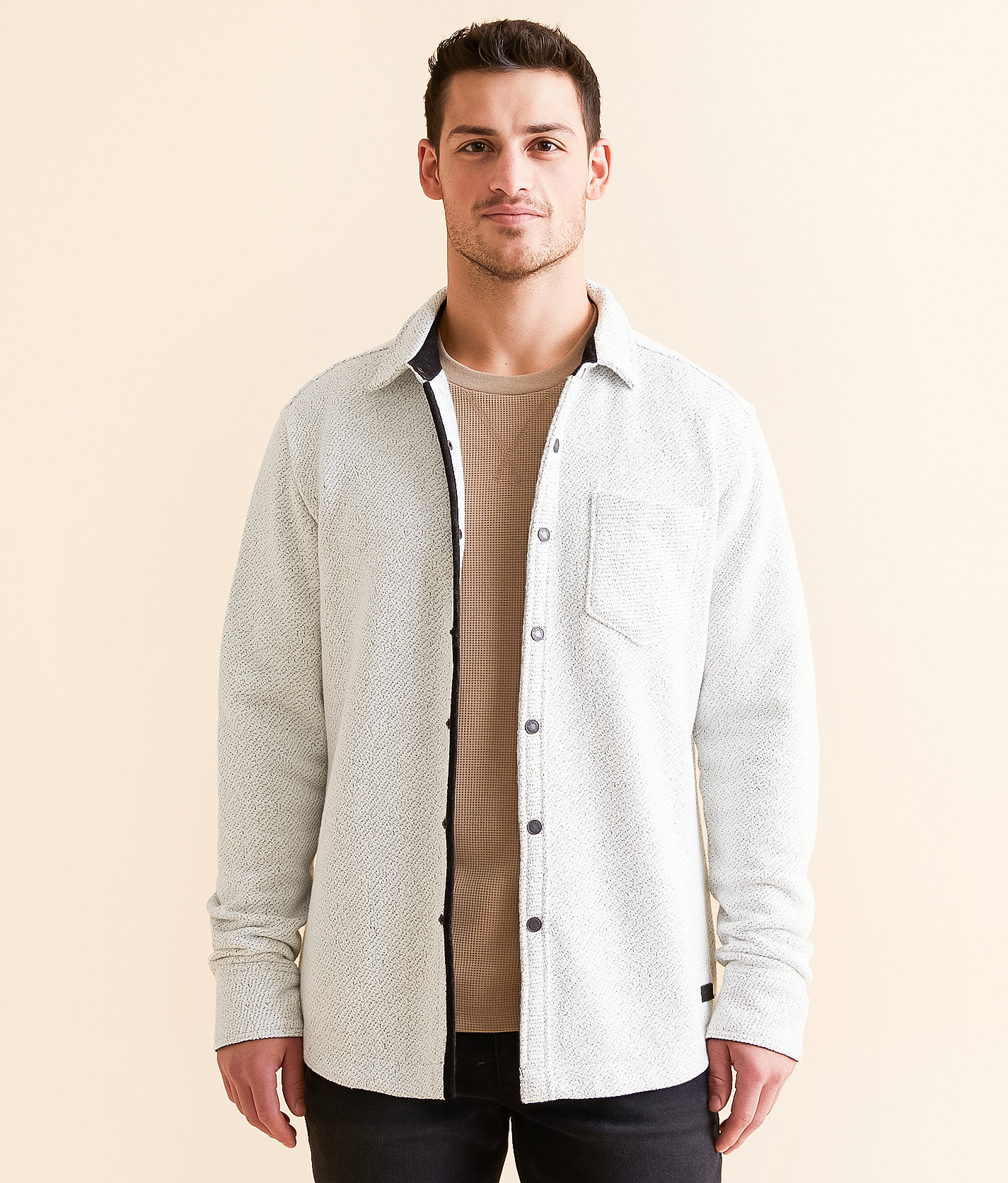 Outpost Makers Athletic Sweater Knit Shirt - Men's Shirts in White Black