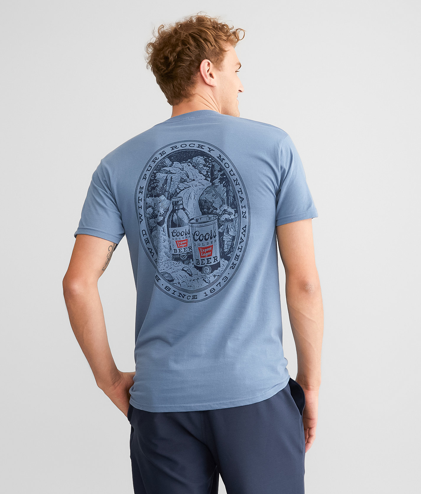 tee luv Coors® Golden Beer T-Shirt - Men's T-Shirts in Steel Blue