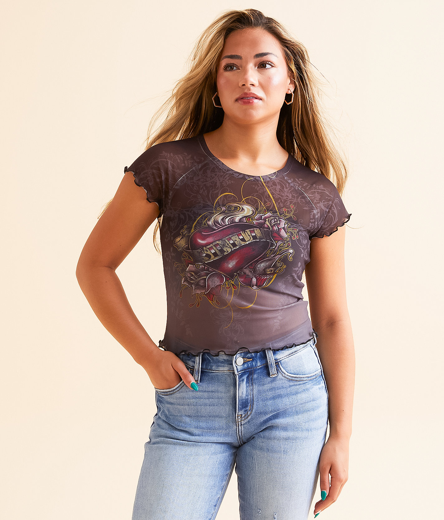 Sinful Inked Baby T-Shirt - Women's T-Shirts in Natural Multi