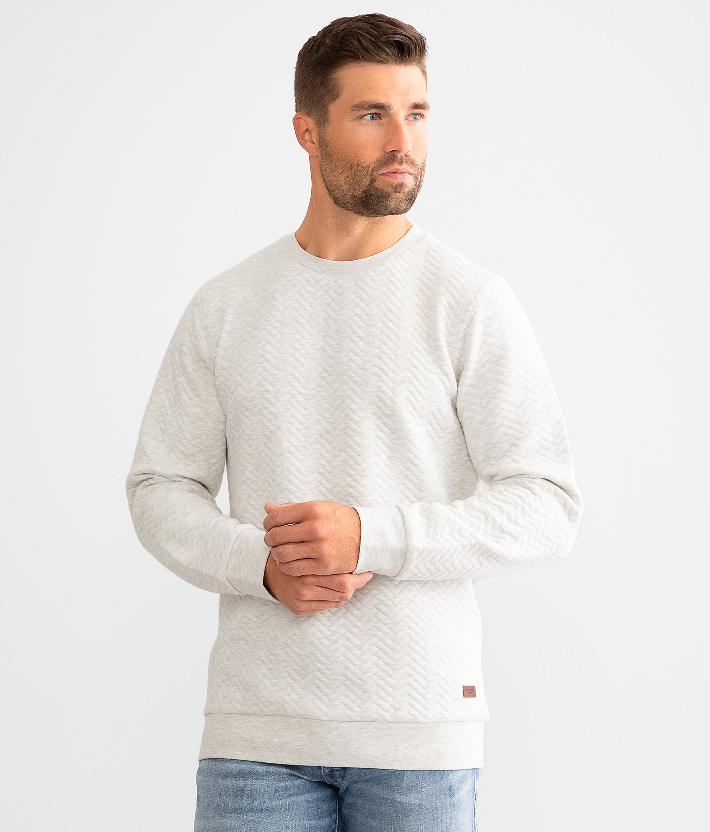 Outpost Makers Harper Quilted Pullover - Men's Sweatshirts in Oatmeal Heather