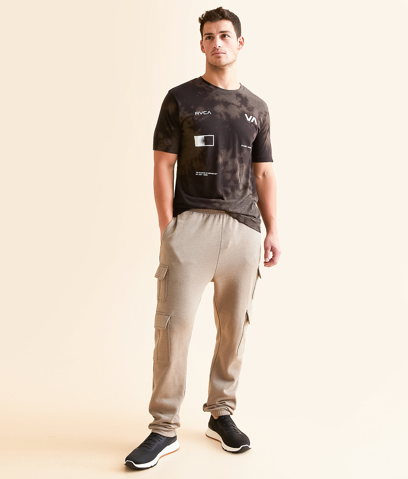 RVCA Radiate Sport T-Shirt - Men's Activewear in Washed Black