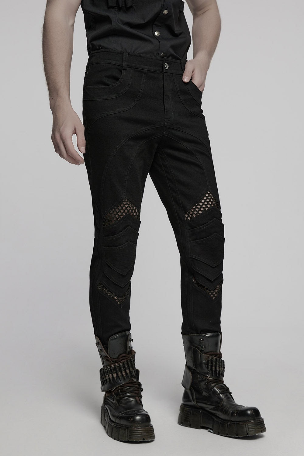 Fleshnet Hollow-Out Pants