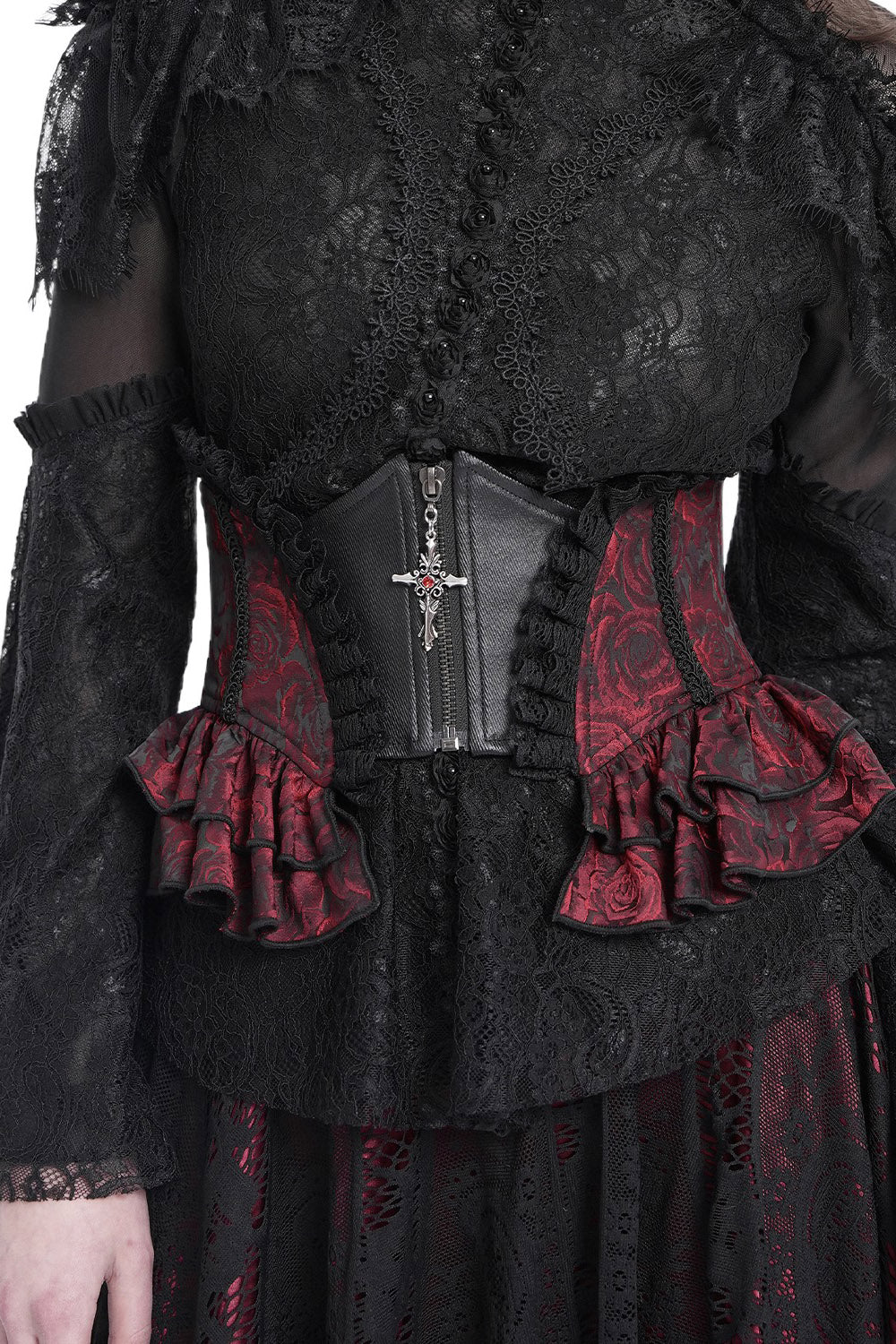 Blood Gardens Ruffle Corset [Red Rose]