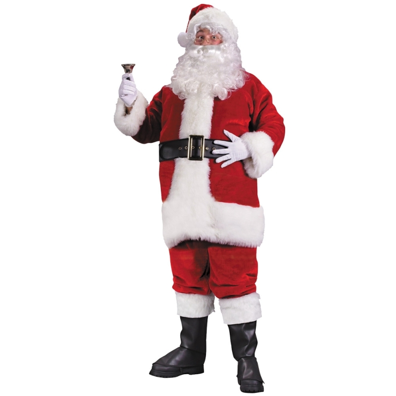 Santa Suit Prem Pl Red Lrg