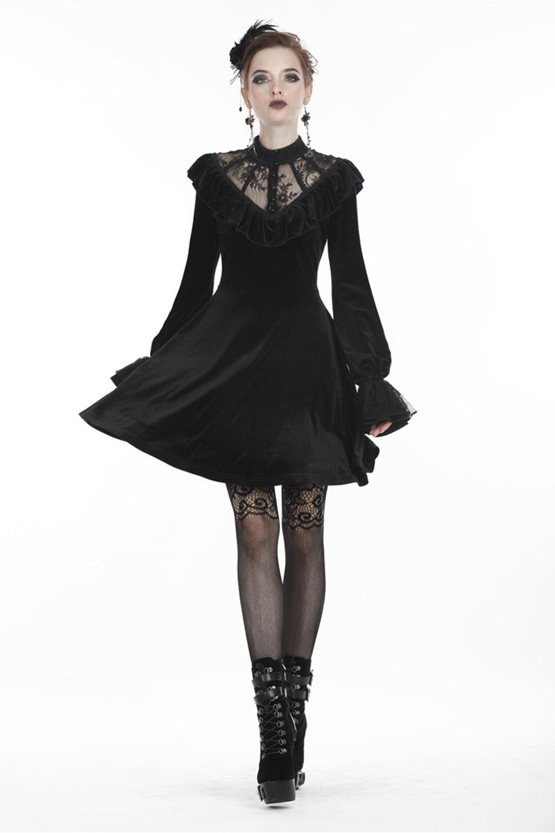 Gatsby Gothic Velvet Midi Dress