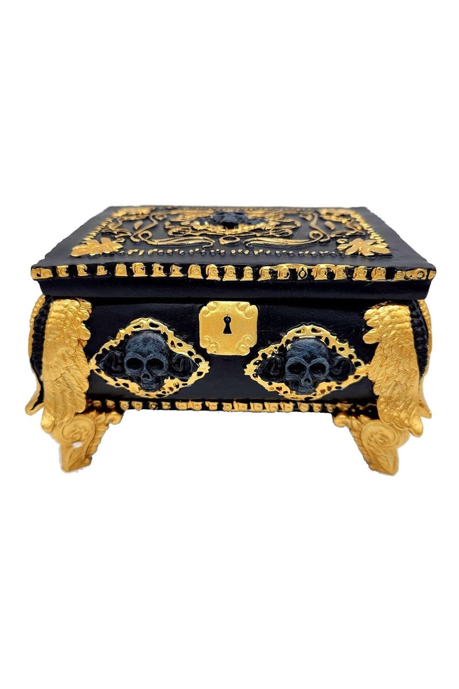 Gold and Black Skull Jewelry Box